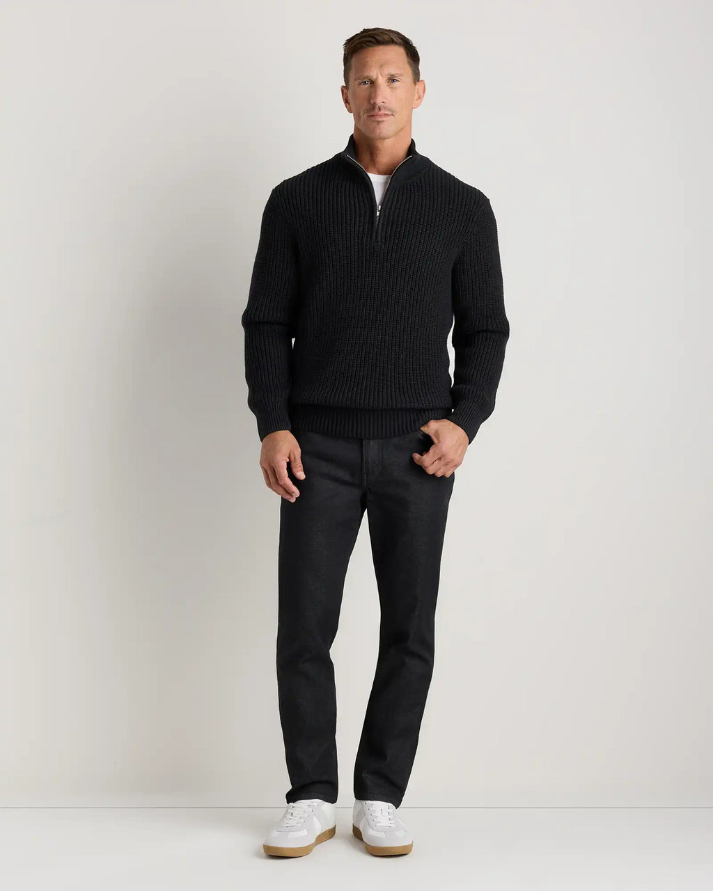 100% Organic Cotton Fisherman Quarter-Zip Sweater
