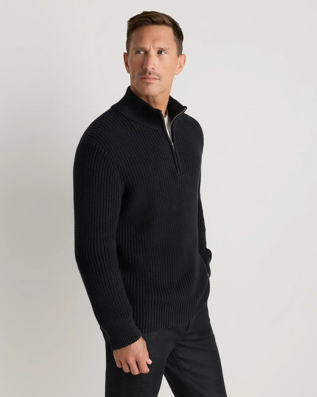 100% Organic Cotton Fisherman Quarter-Zip Sweater