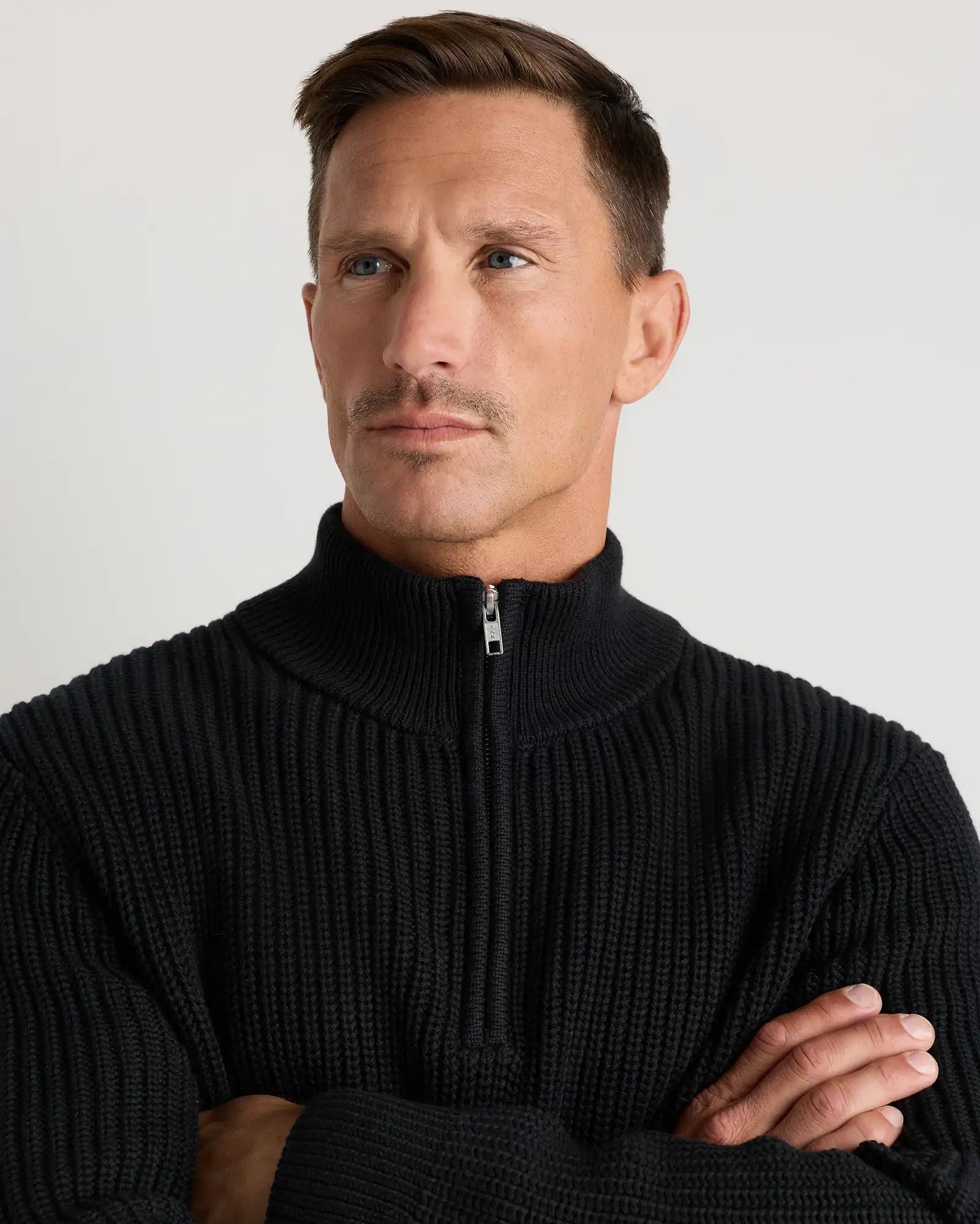 100% Organic Cotton Fisherman Quarter-Zip Sweater