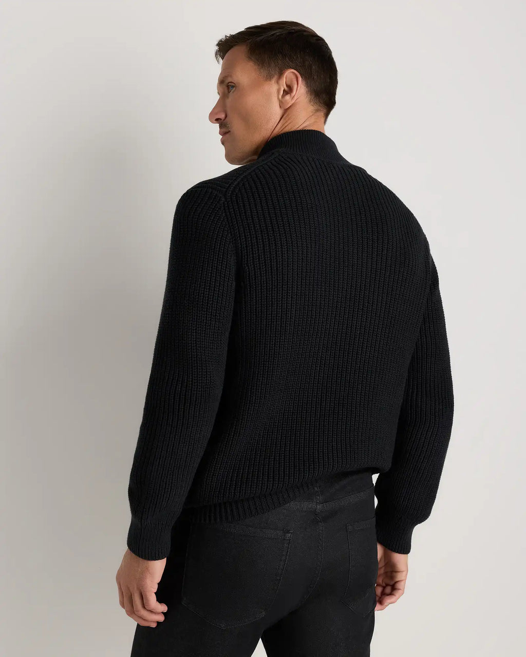 100% Organic Cotton Fisherman Quarter-Zip Sweater
