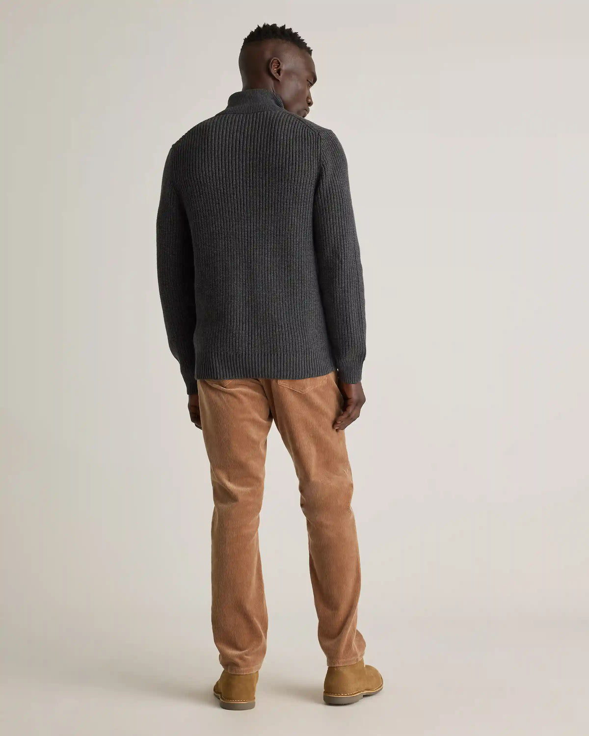 100% Organic Cotton Fisherman Quarter-Zip Sweater