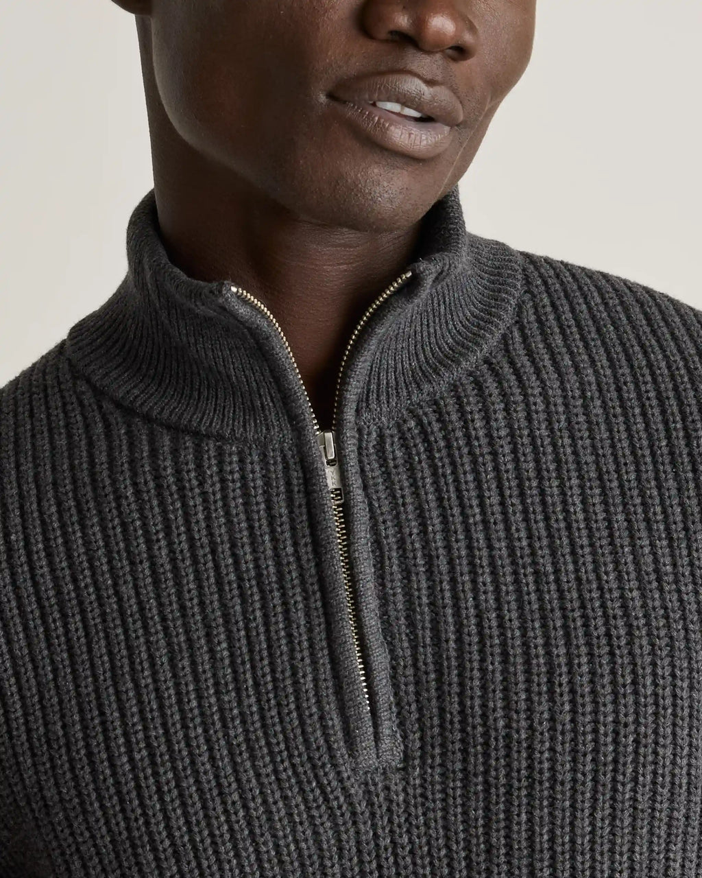 100% Organic Cotton Fisherman Quarter-Zip Sweater