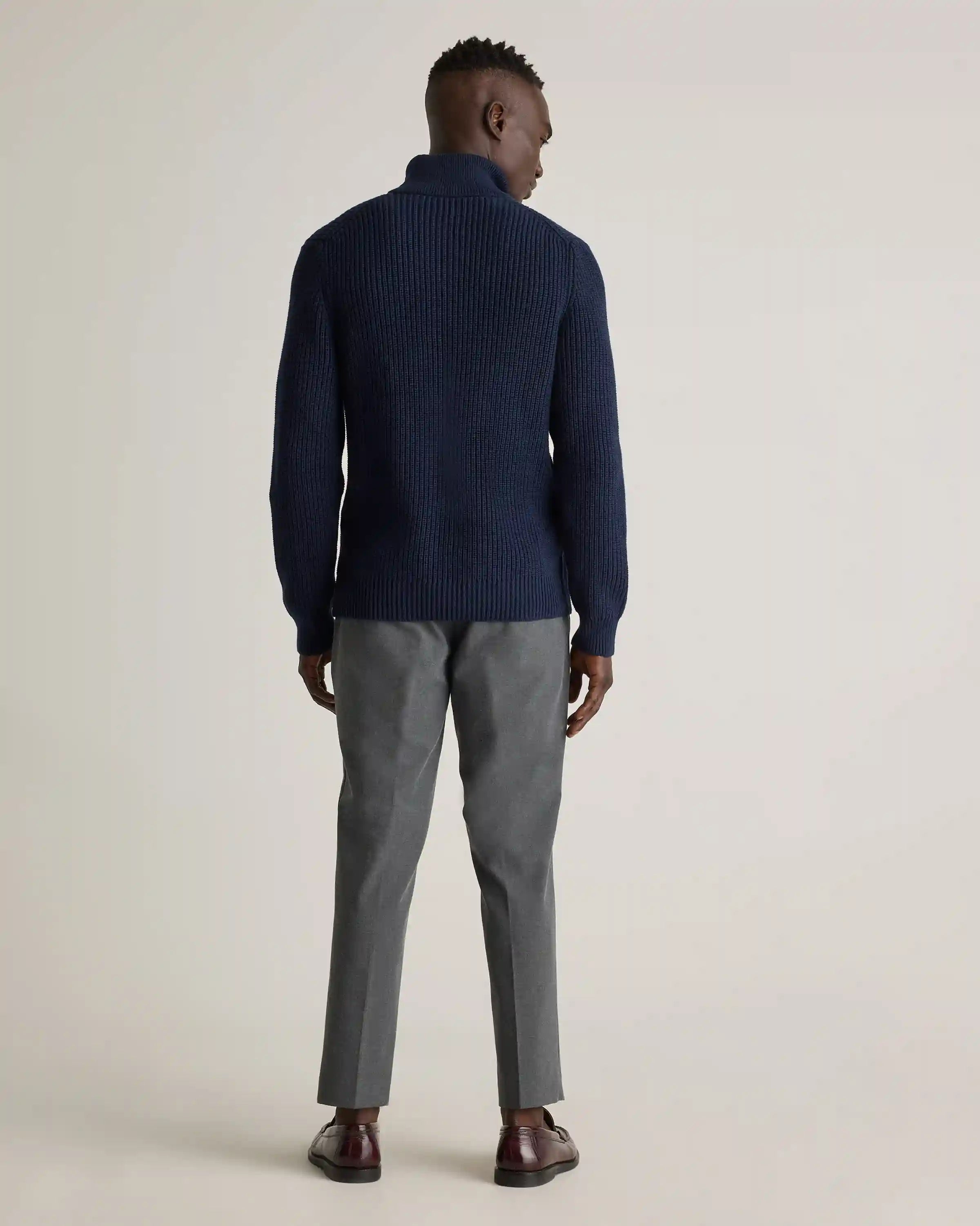 100% Organic Cotton Fisherman Quarter-Zip Sweater
