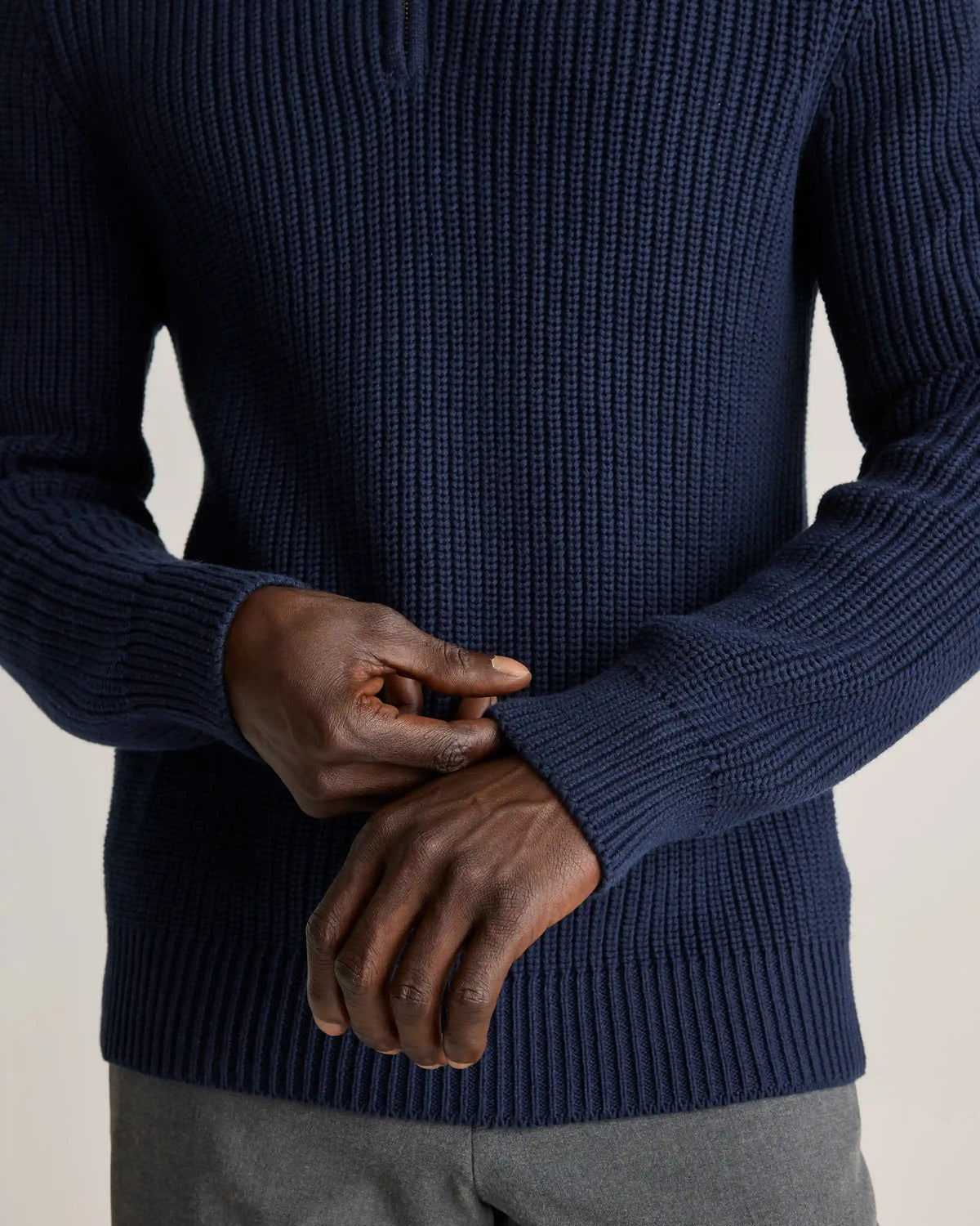100% Organic Cotton Fisherman Quarter-Zip Sweater