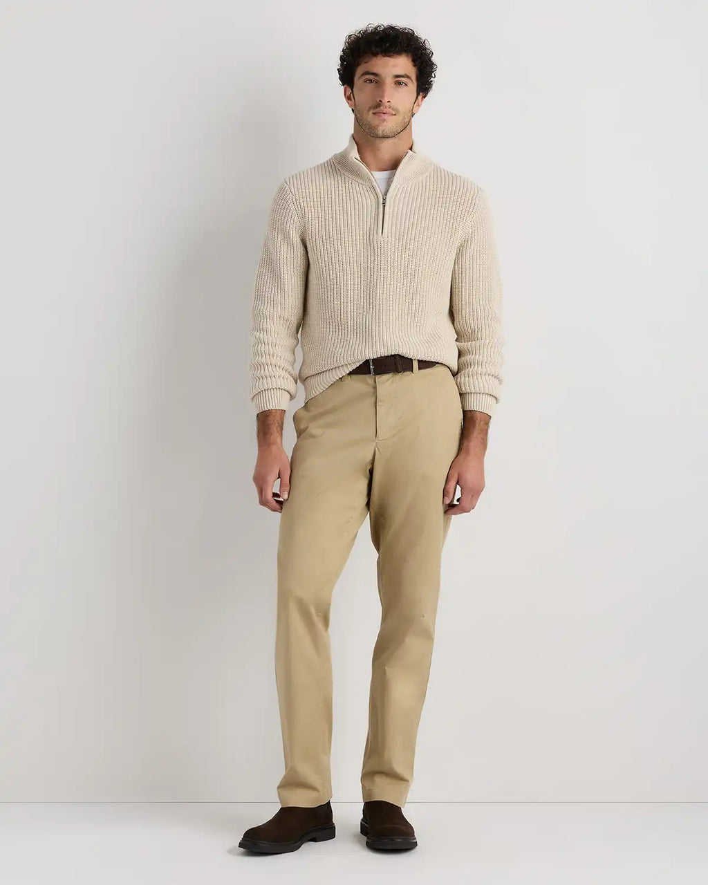 100% Organic Cotton Fisherman Quarter-Zip Sweater