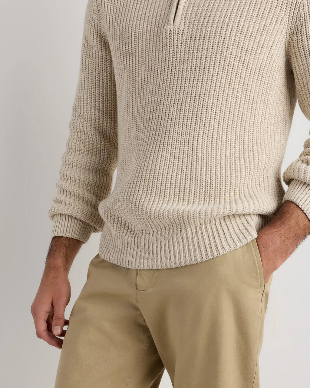 100% Organic Cotton Fisherman Quarter-Zip Sweater