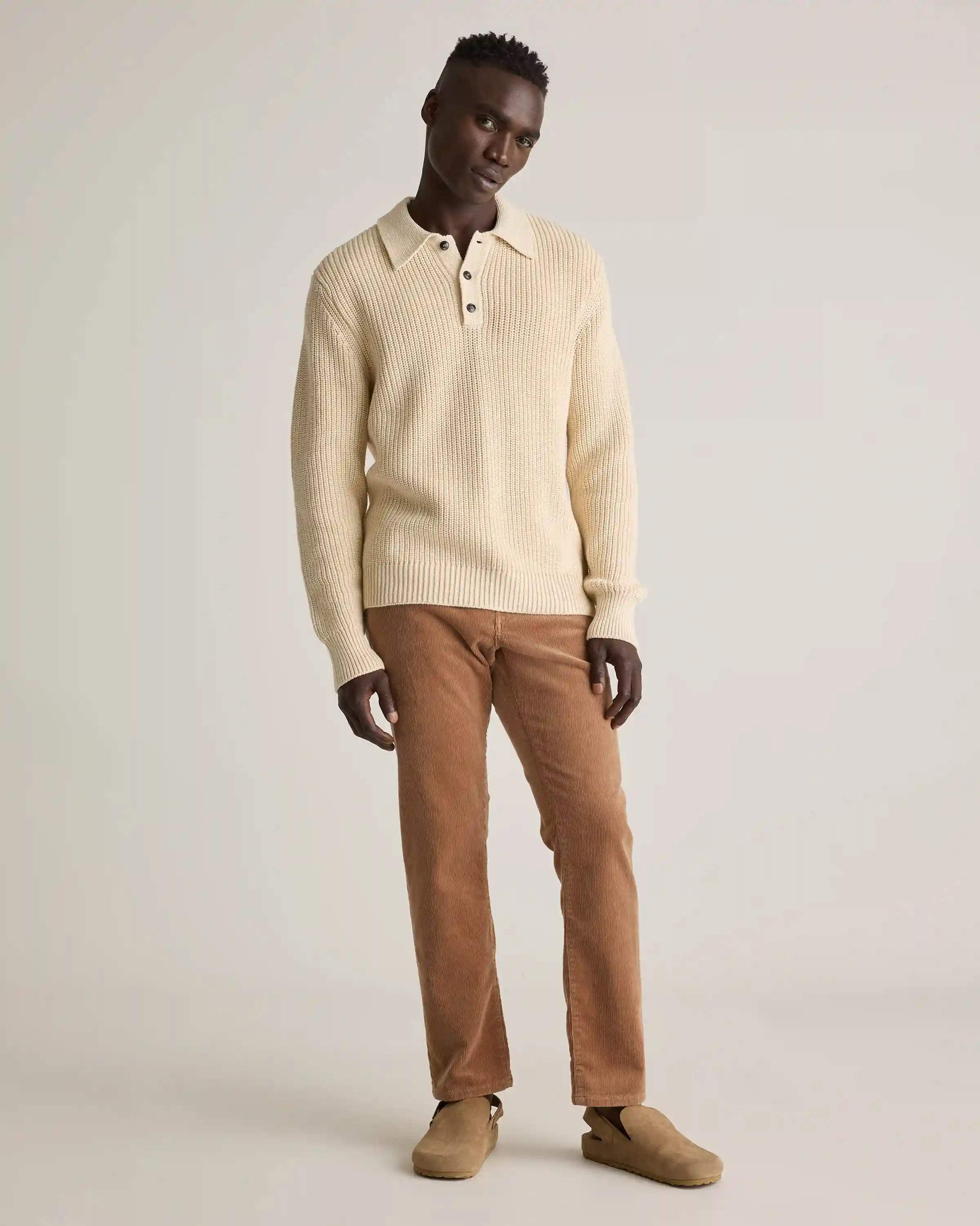 100% Organic Cotton Fisherman Polo Sweater