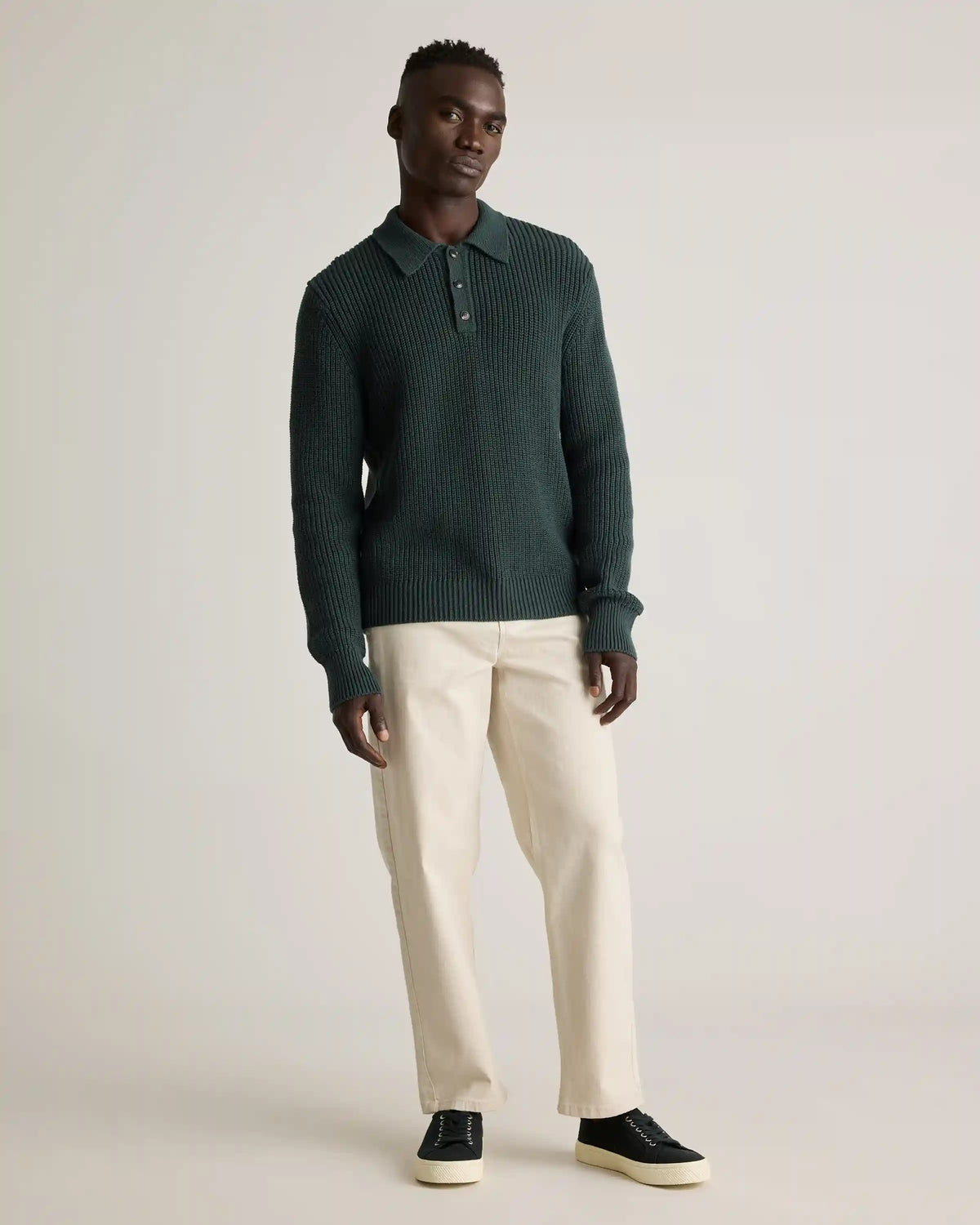 100% Organic Cotton Fisherman Polo Sweater