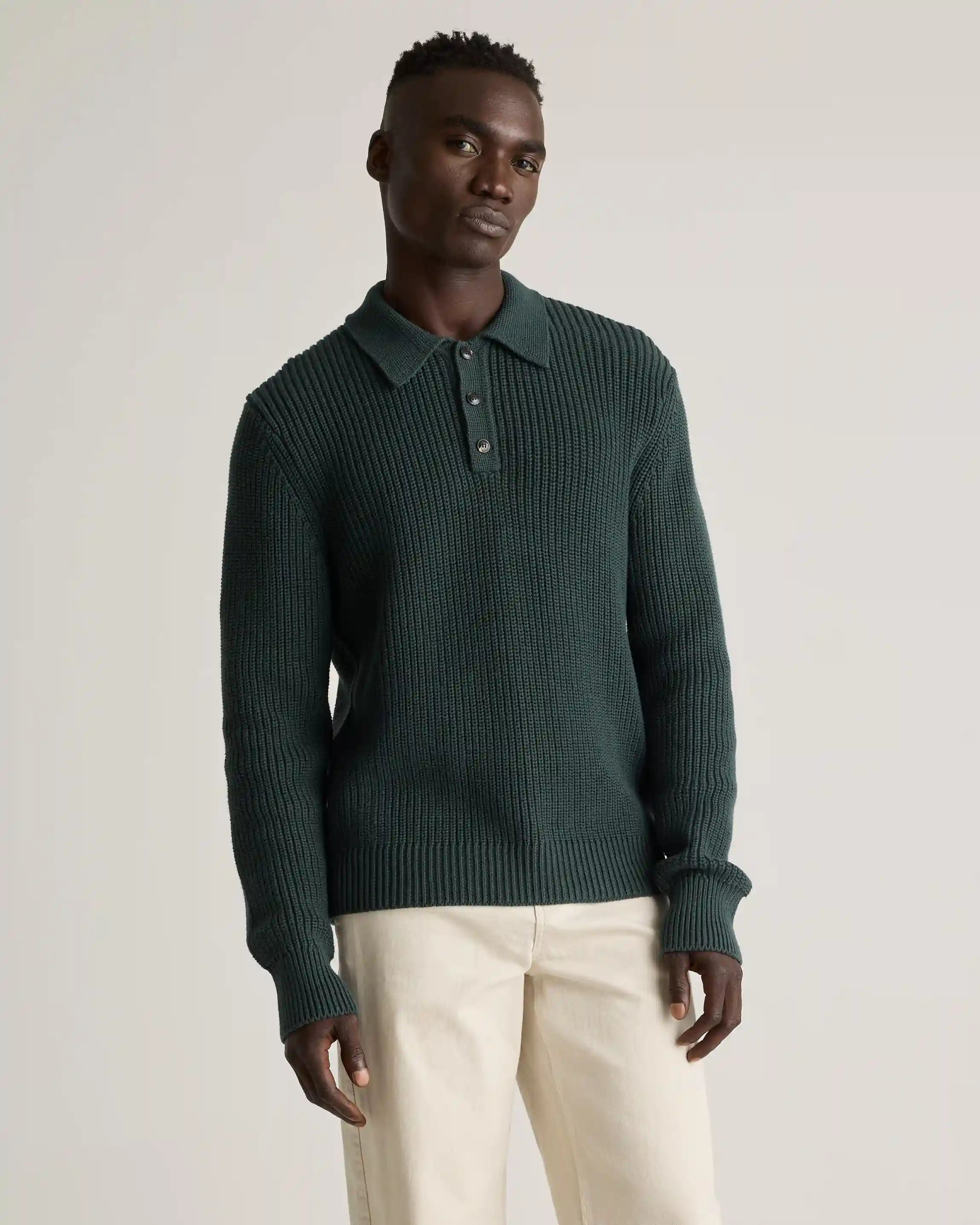 100% Organic Cotton Fisherman Polo Sweater