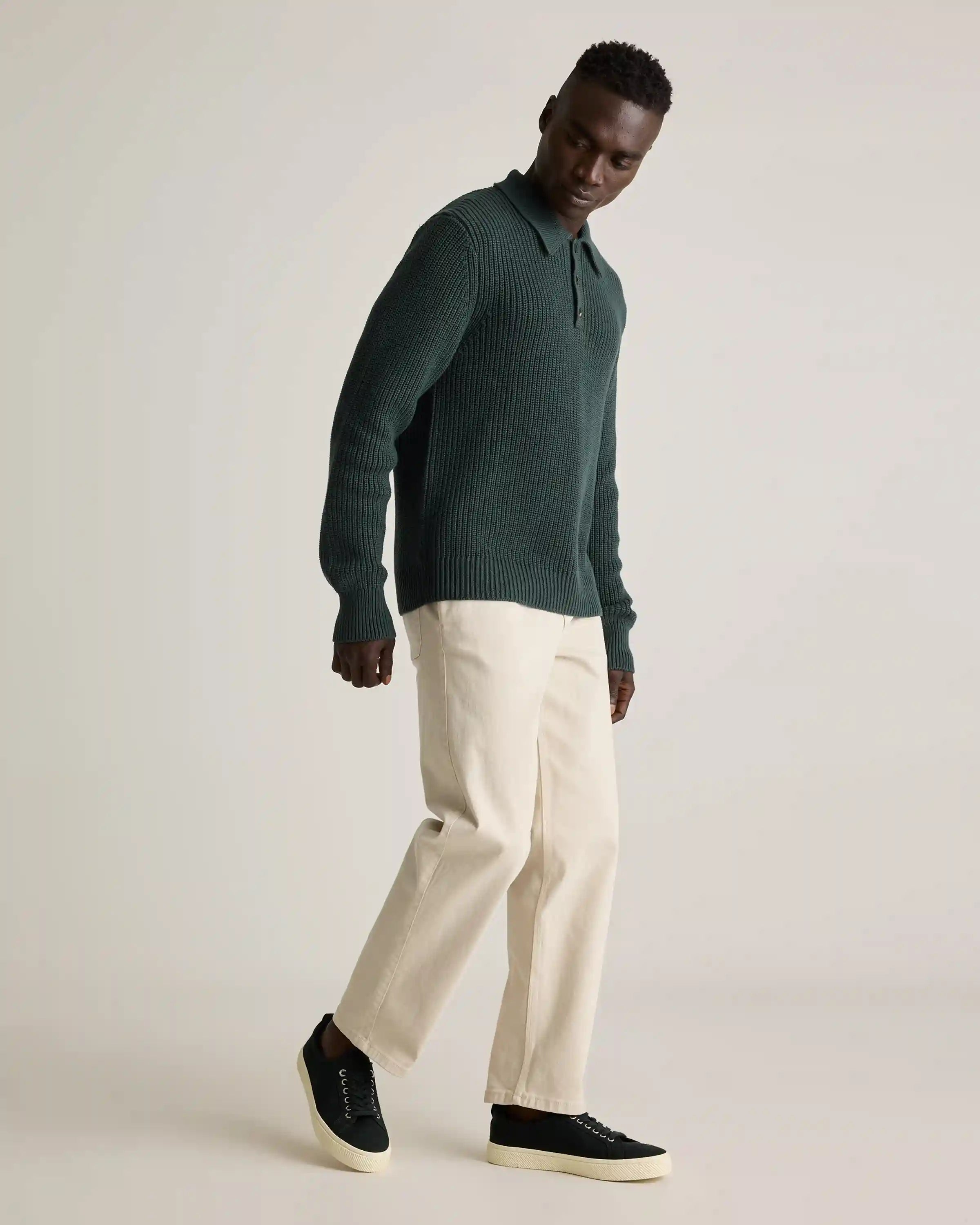 100% Organic Cotton Fisherman Polo Sweater