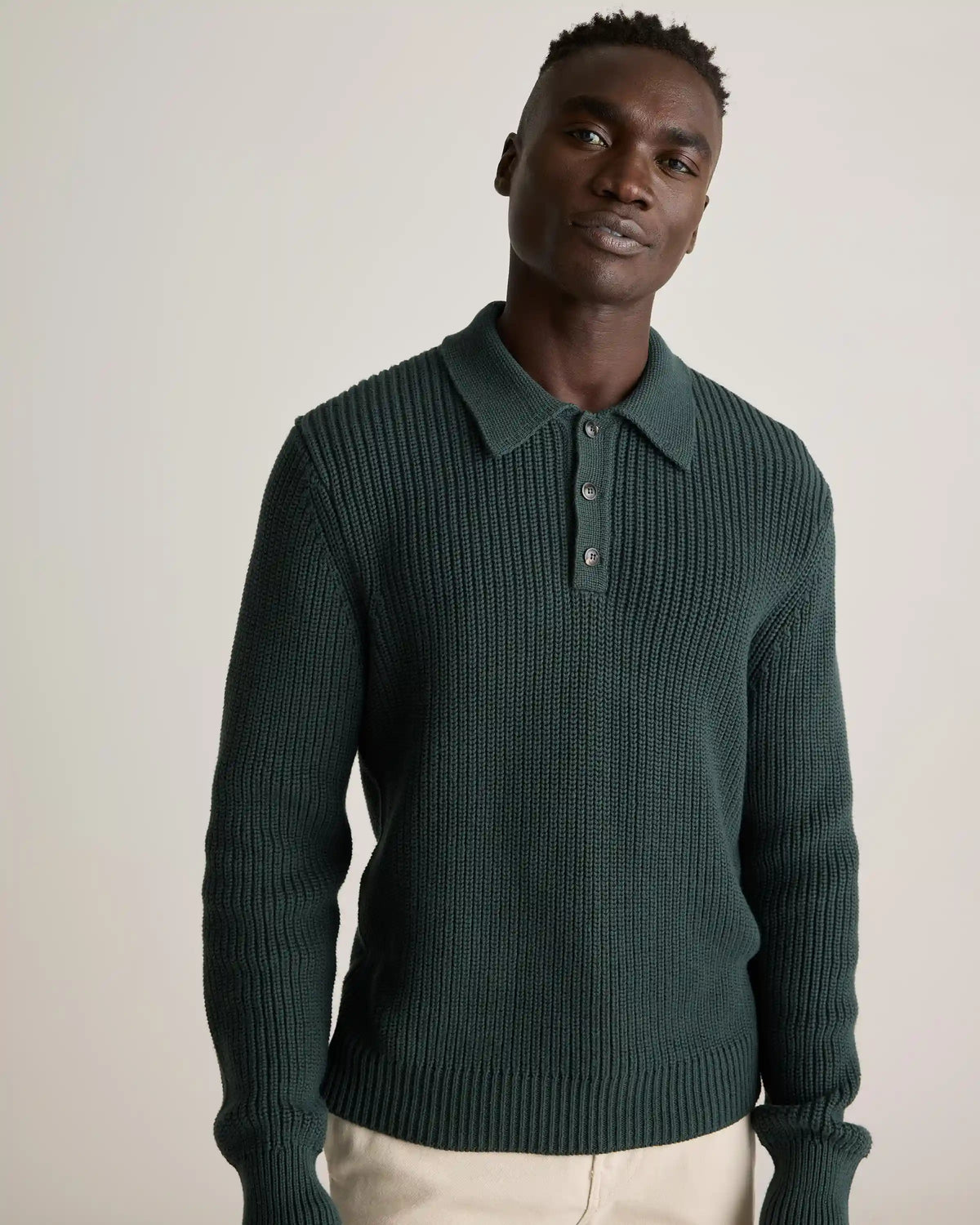 100% Organic Cotton Fisherman Polo Sweater