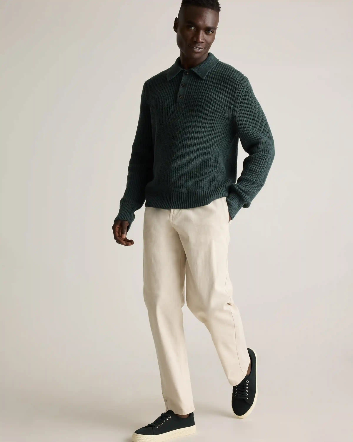 100% Organic Cotton Fisherman Polo Sweater