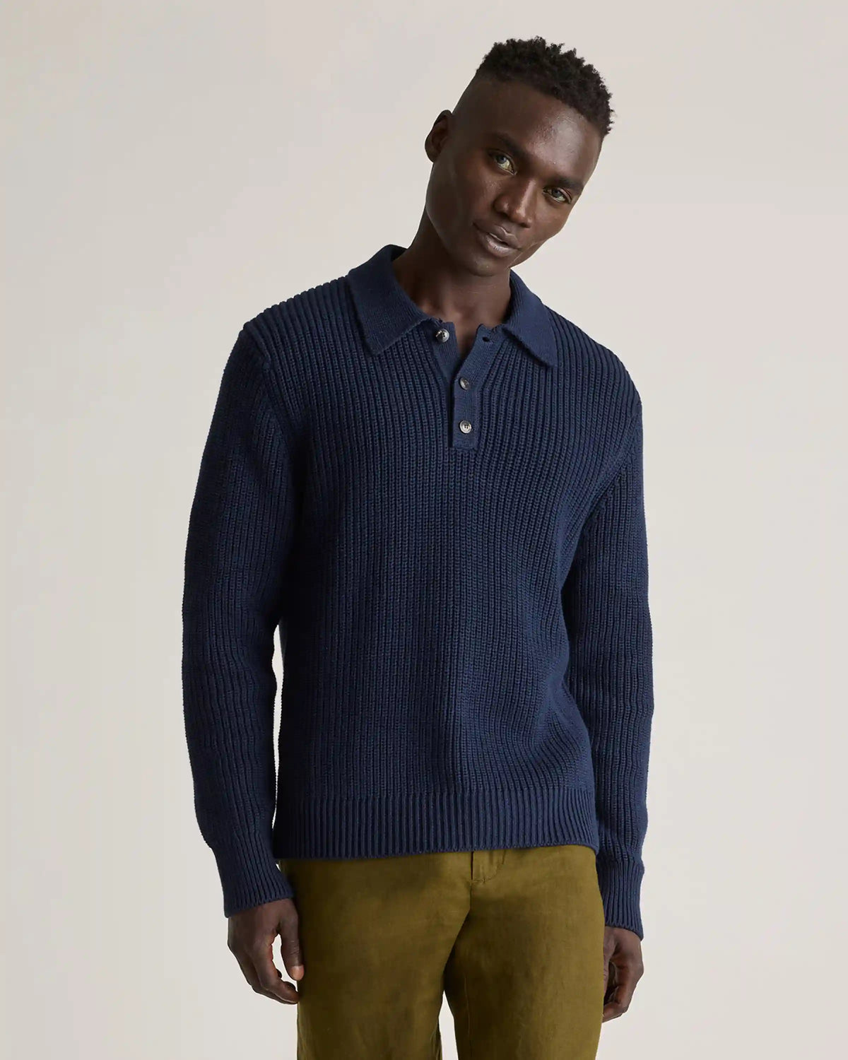 100% Organic Cotton Fisherman Polo Sweater