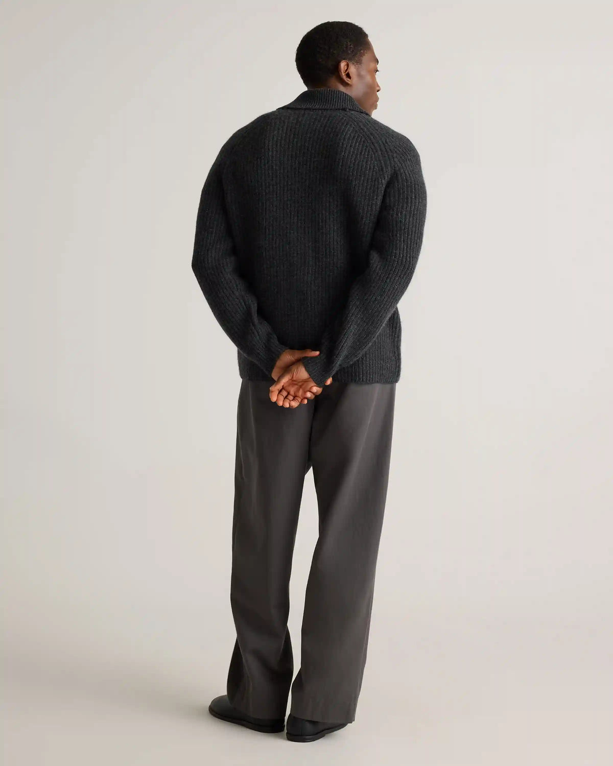 Mongolian Cashmere Shawl Collar Cardigan
