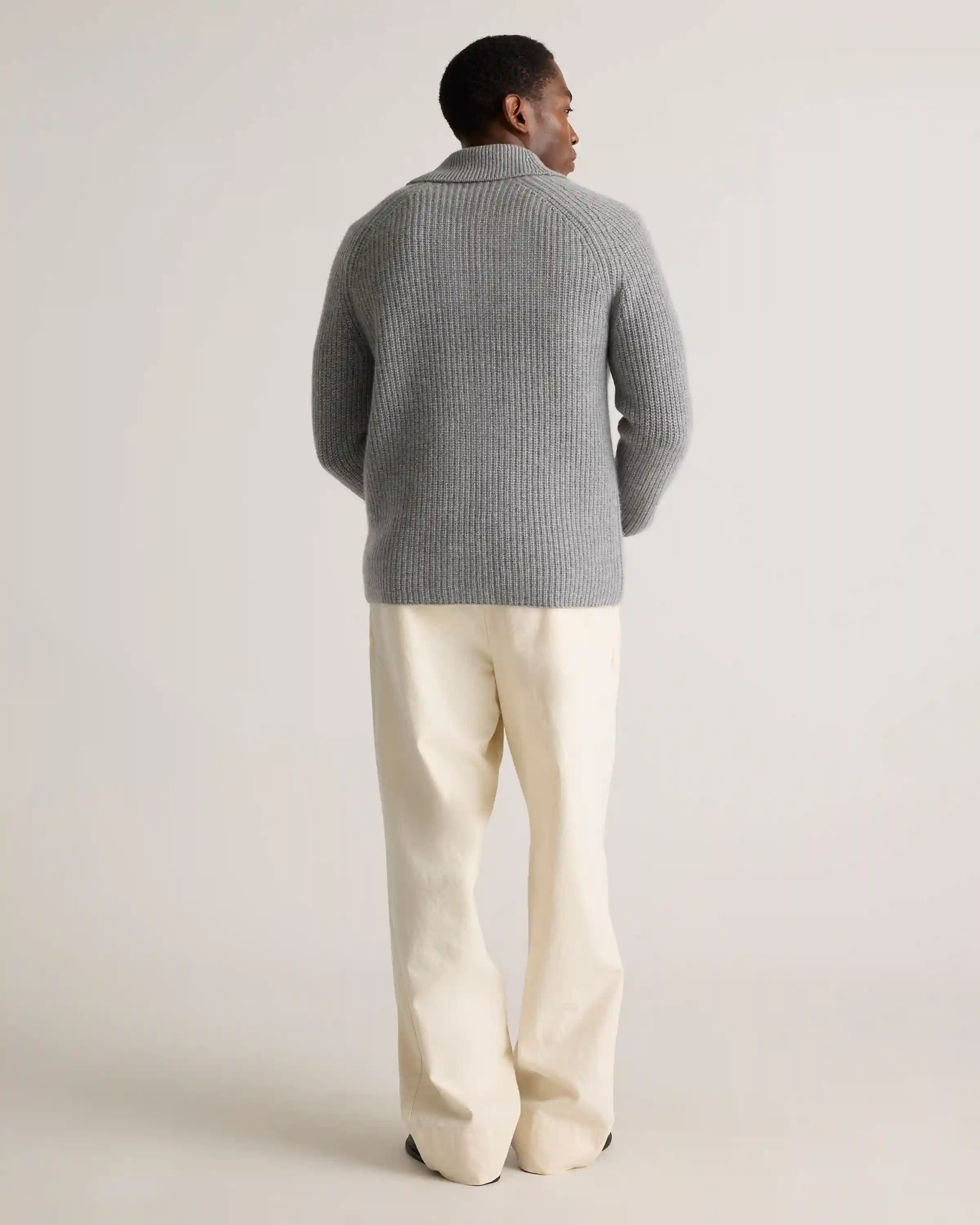 Mongolian Cashmere Shawl Collar Cardigan