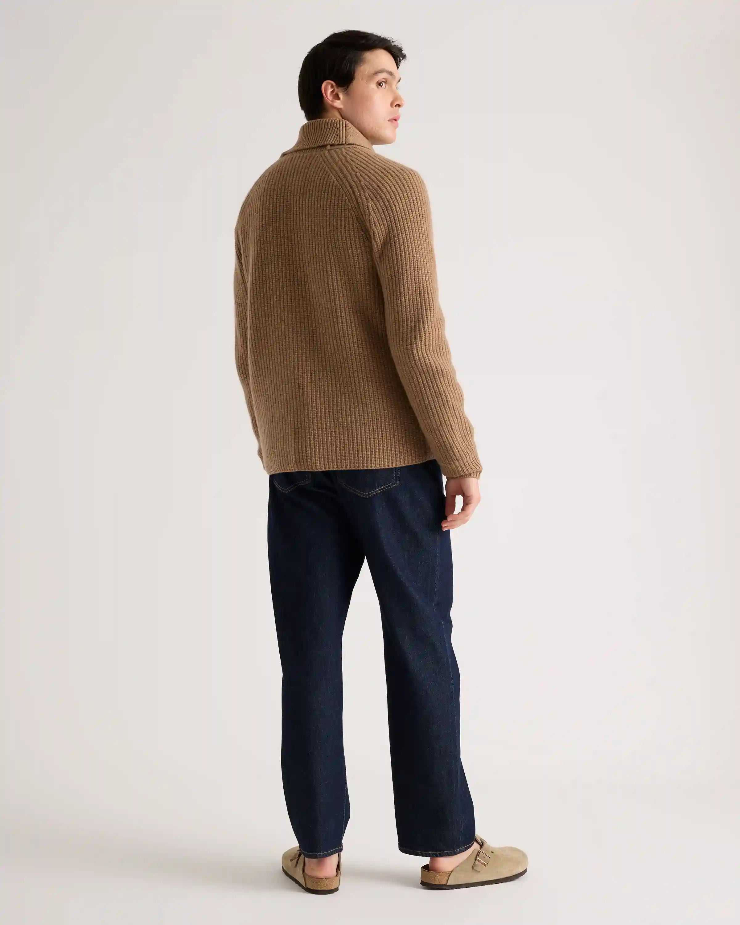 Mongolian Cashmere Shawl Collar Cardigan
