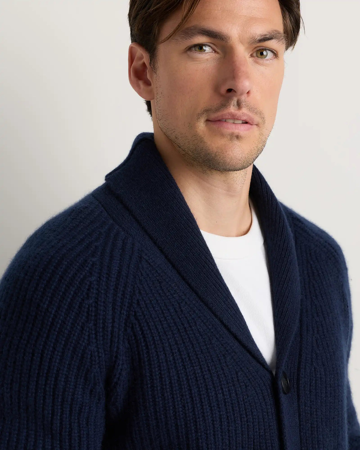 Mongolian Cashmere Shawl Collar Cardigan