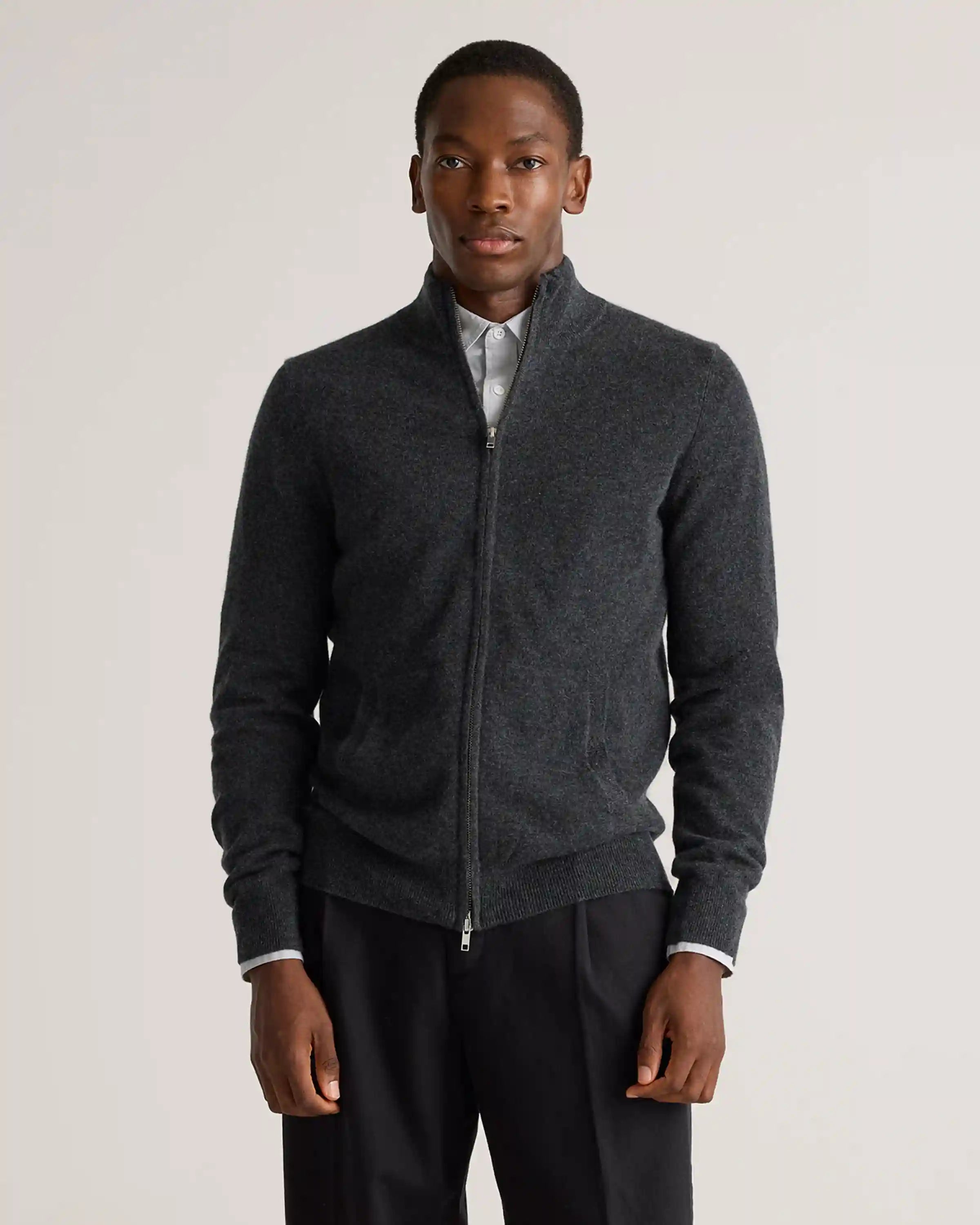 Mongolian Cashmere Full Zip Sweater