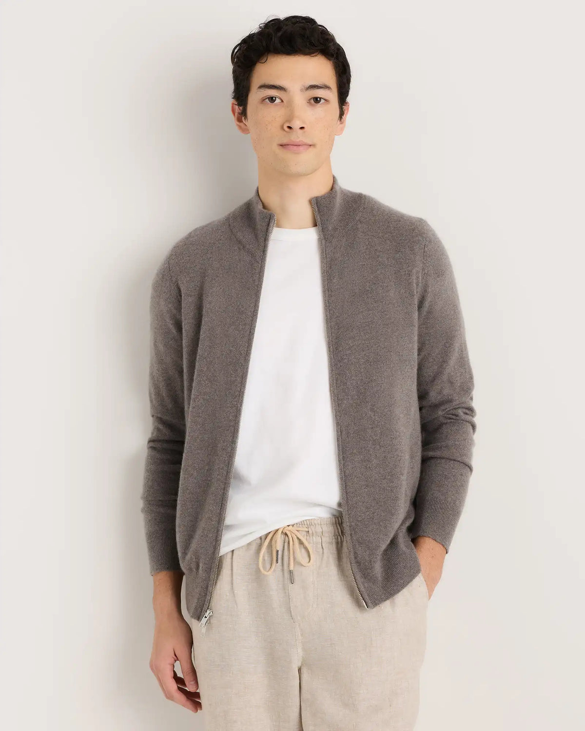 Mongolian Cashmere Full Zip Sweater