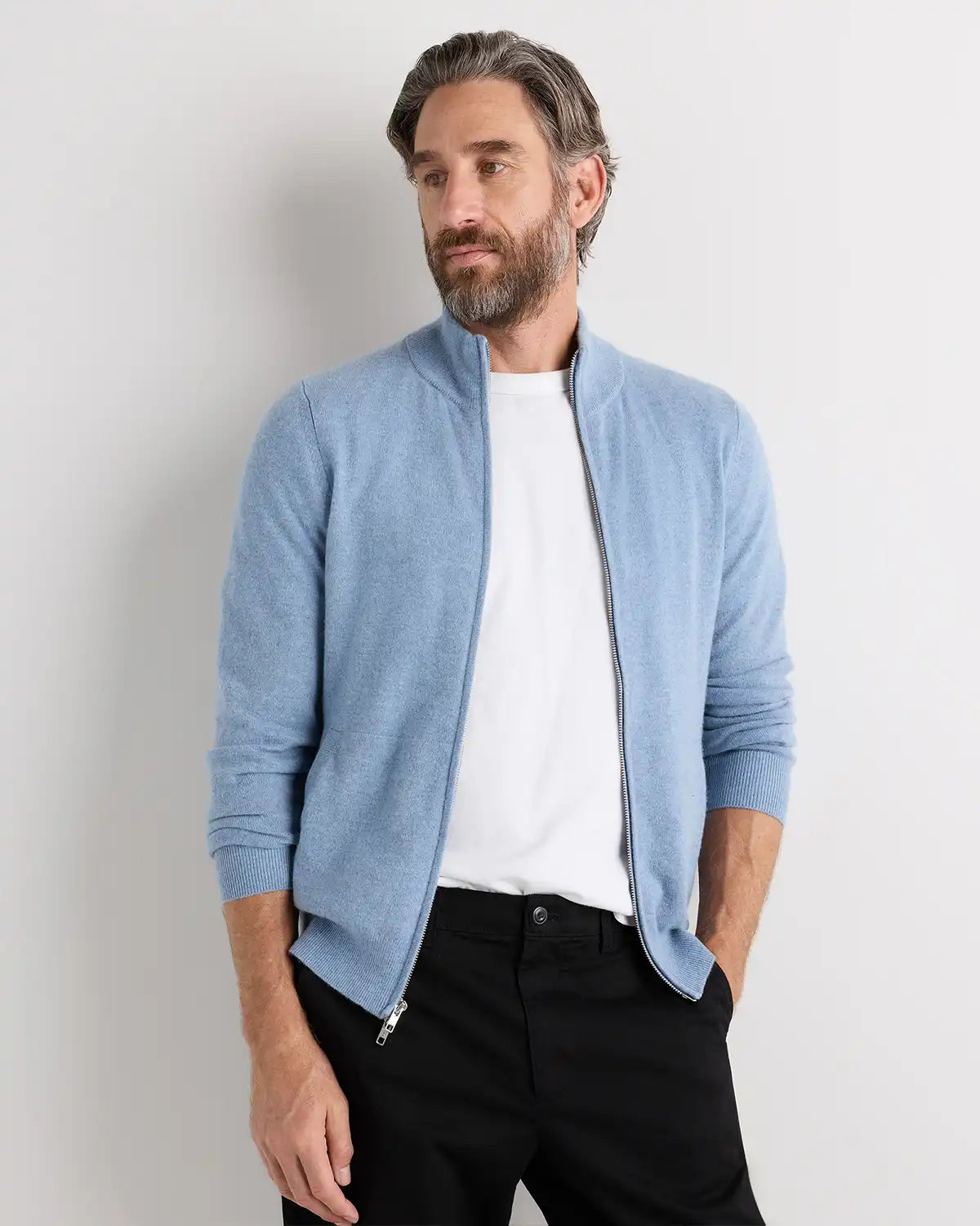 Mongolian Cashmere Full Zip Sweater