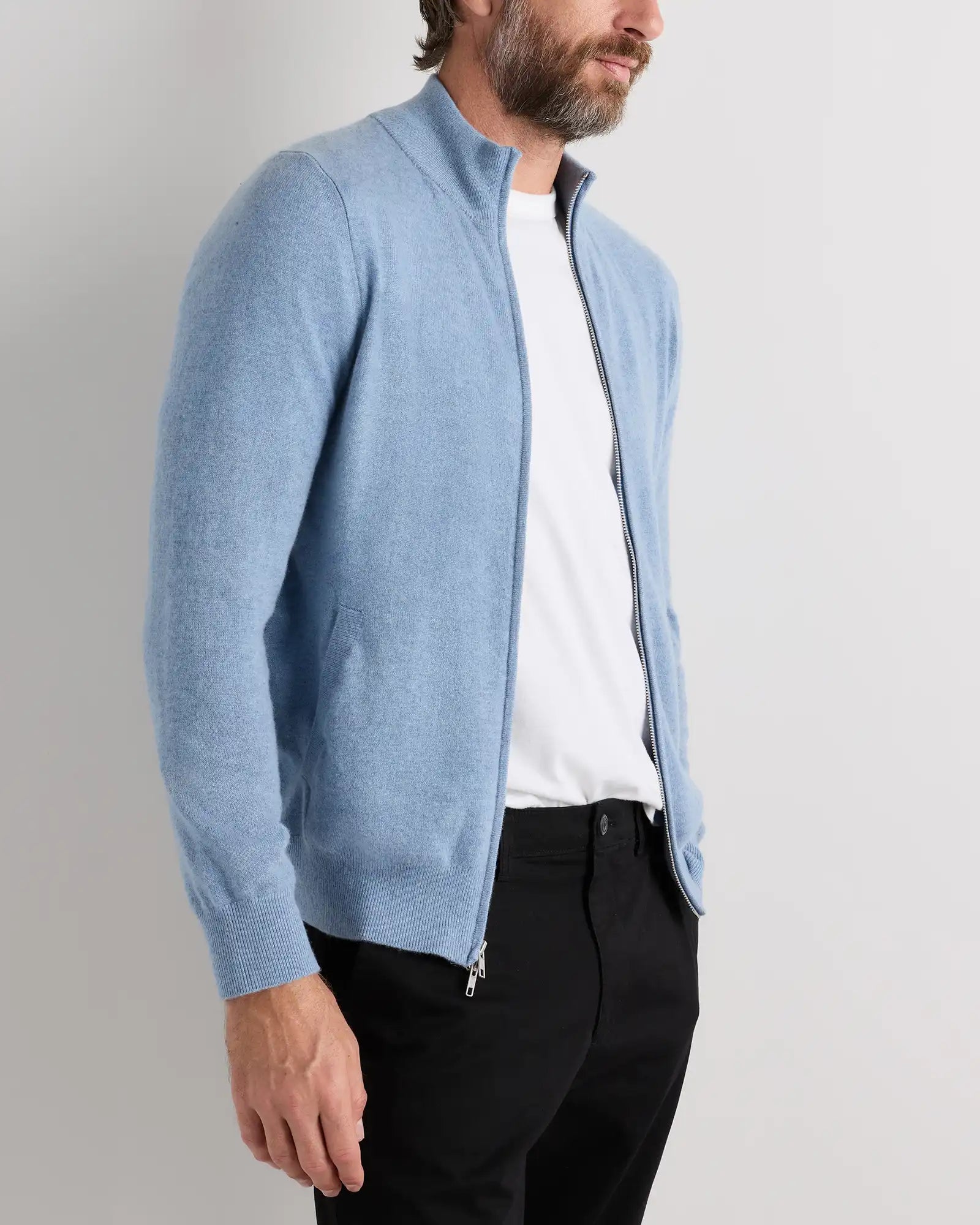 Mongolian Cashmere Full Zip Sweater