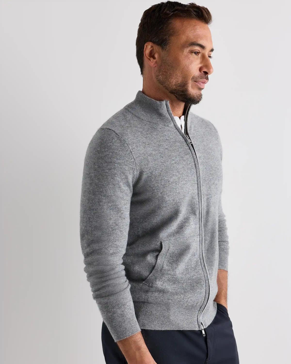 Mongolian Cashmere Full Zip Sweater