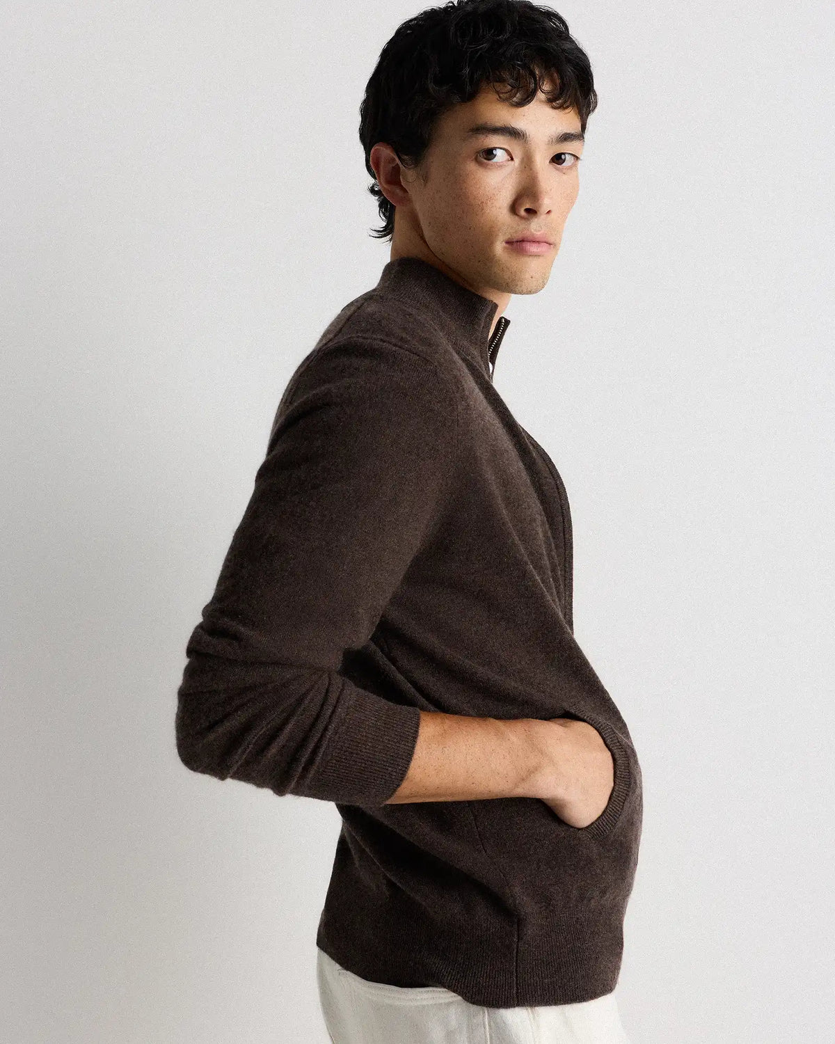 Mongolian Cashmere Full Zip Sweater