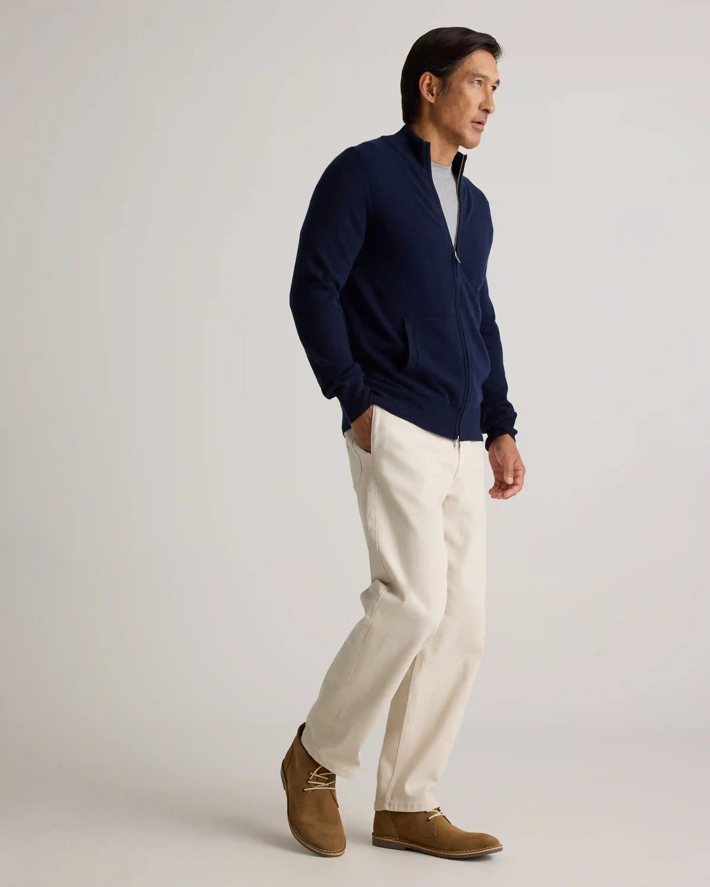 Mongolian Cashmere Full Zip Sweater