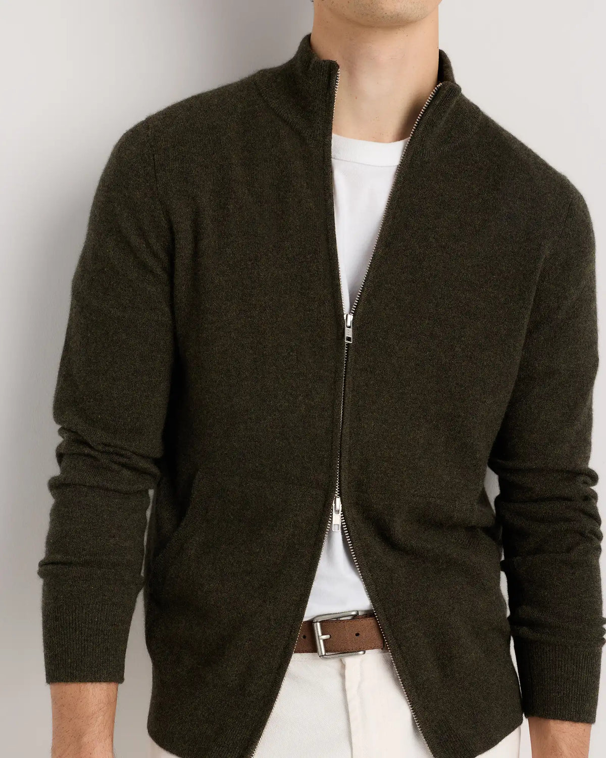 Mongolian Cashmere Full Zip Sweater