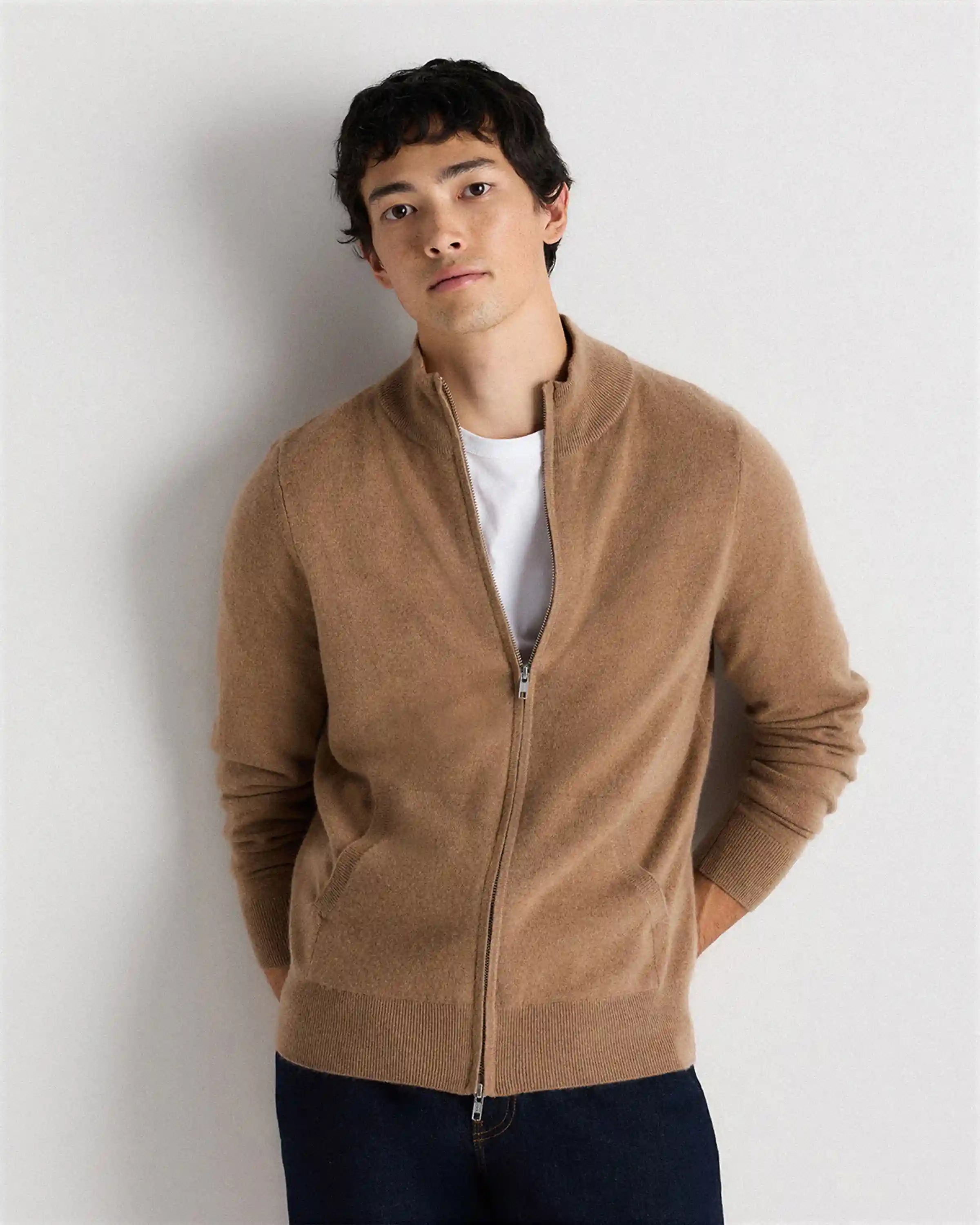Mongolian Cashmere Full Zip Sweater
