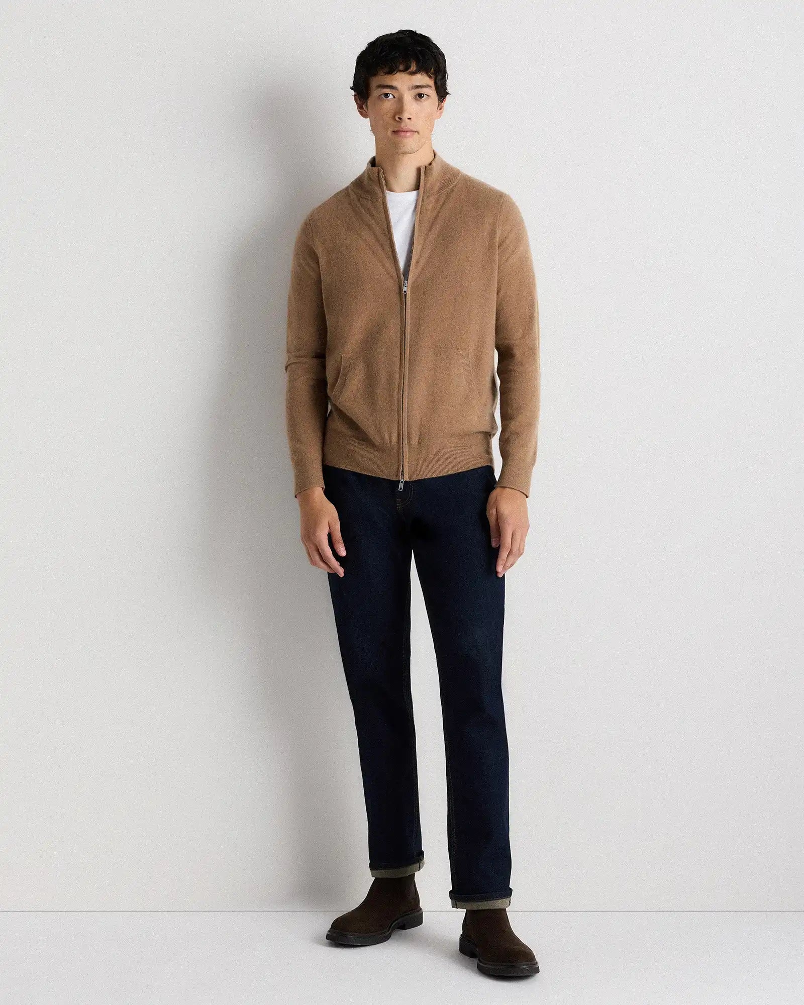 Mongolian Cashmere Full Zip Sweater