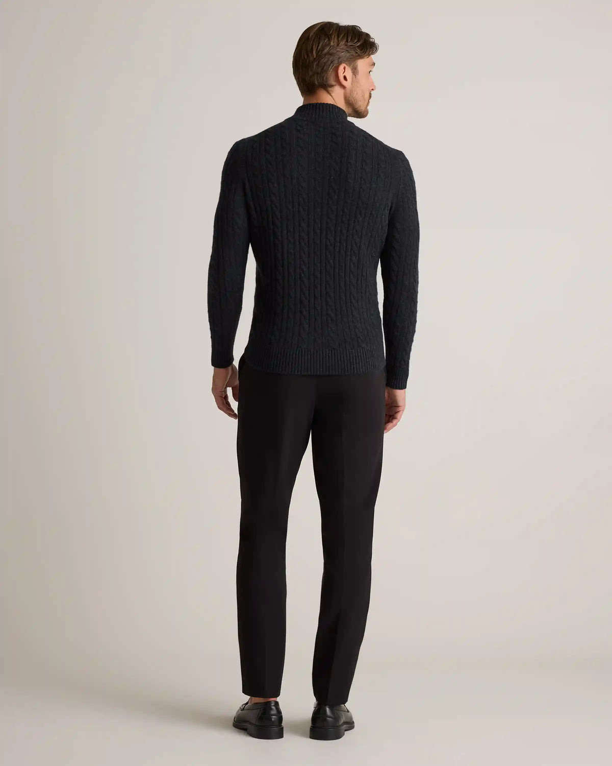 Luxe Baby Cashmere Cable Quarter Zip Sweater