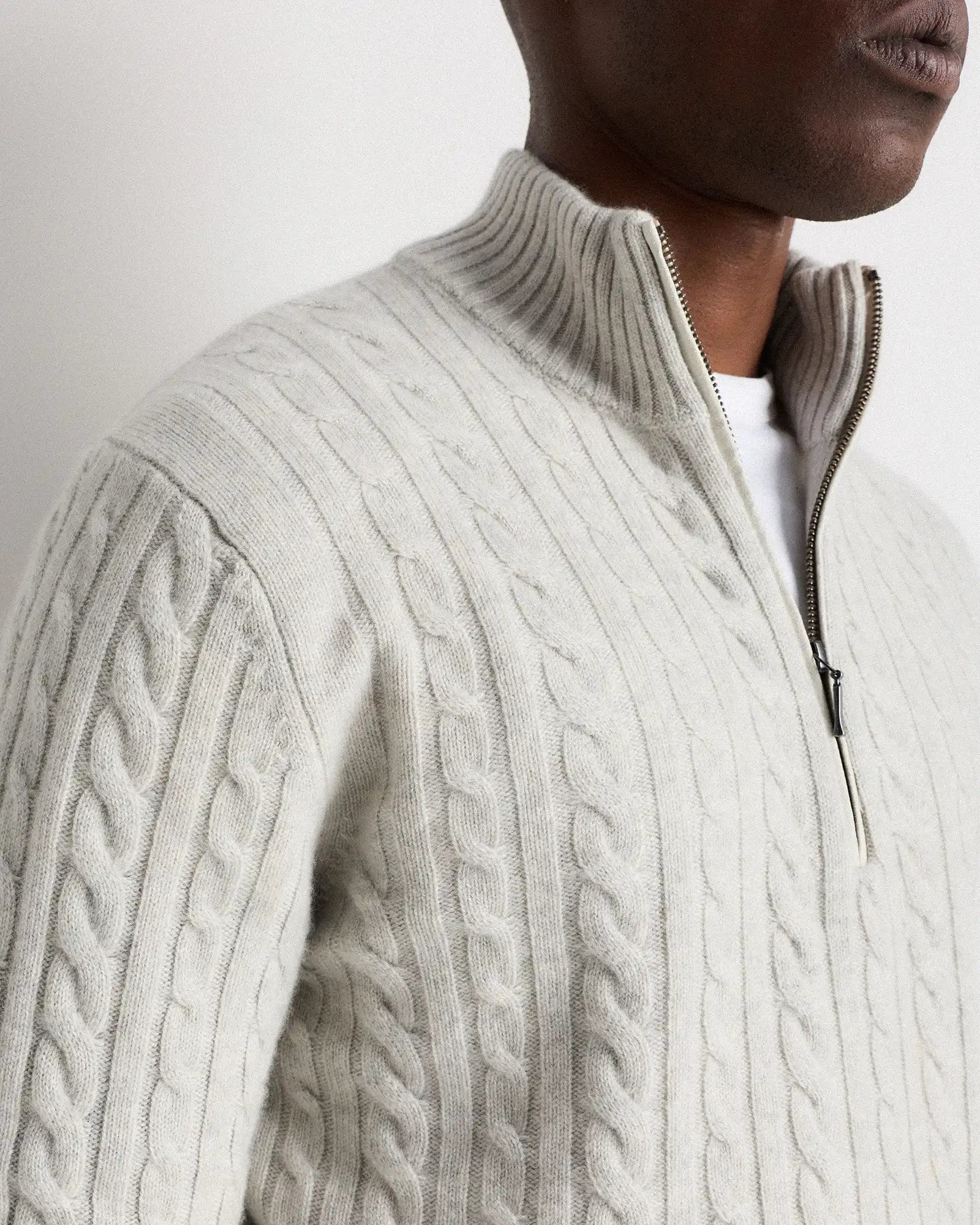 Luxe Baby Cashmere Cable Quarter Zip Sweater