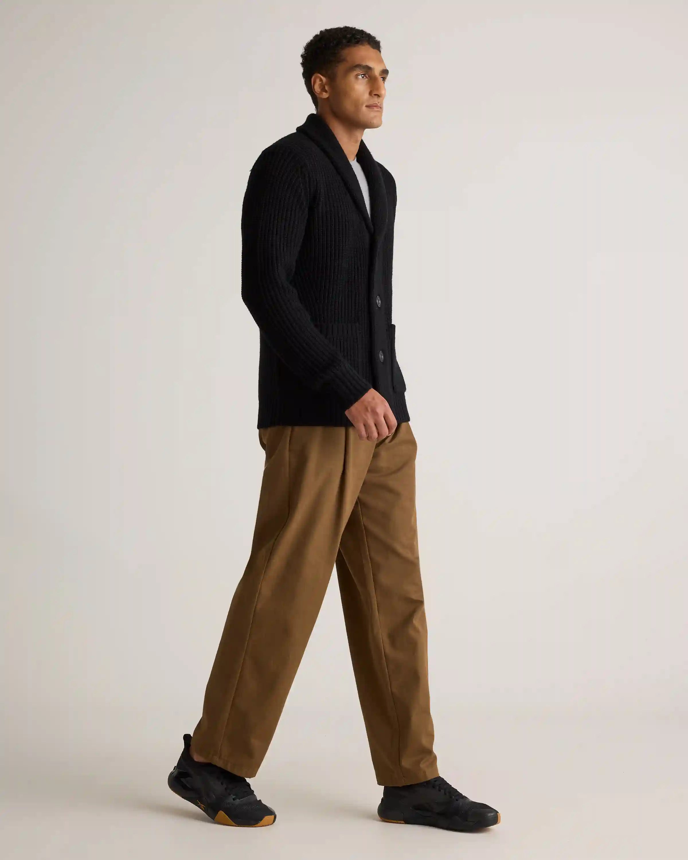 Australian Merino Wool Shawl Collar Cardigan