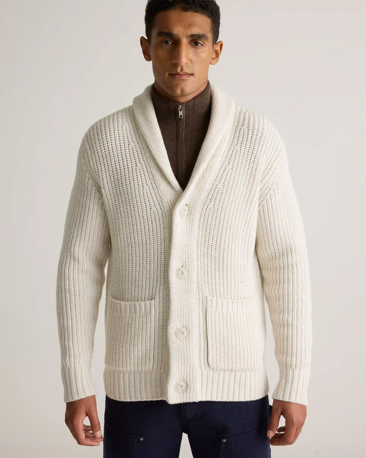 Australian Merino Wool Shawl Collar Cardigan