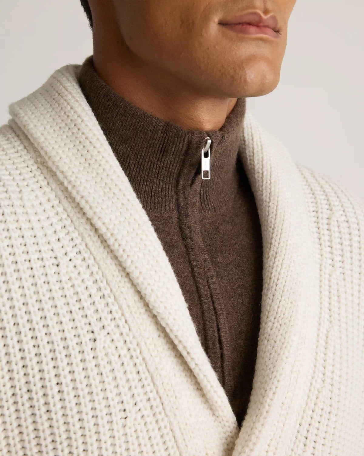 Australian Merino Wool Shawl Collar Cardigan