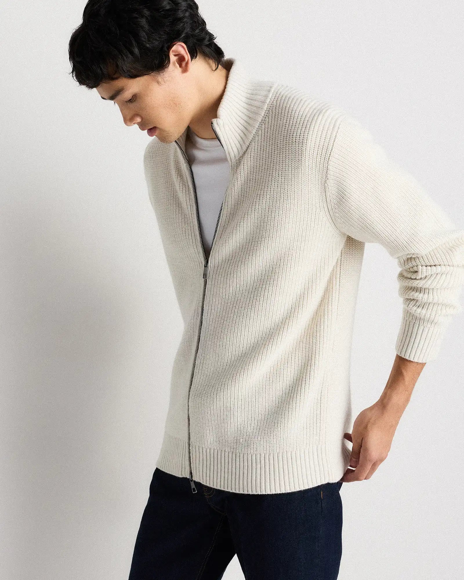 Australian Merino Wool Full Zip Sweater