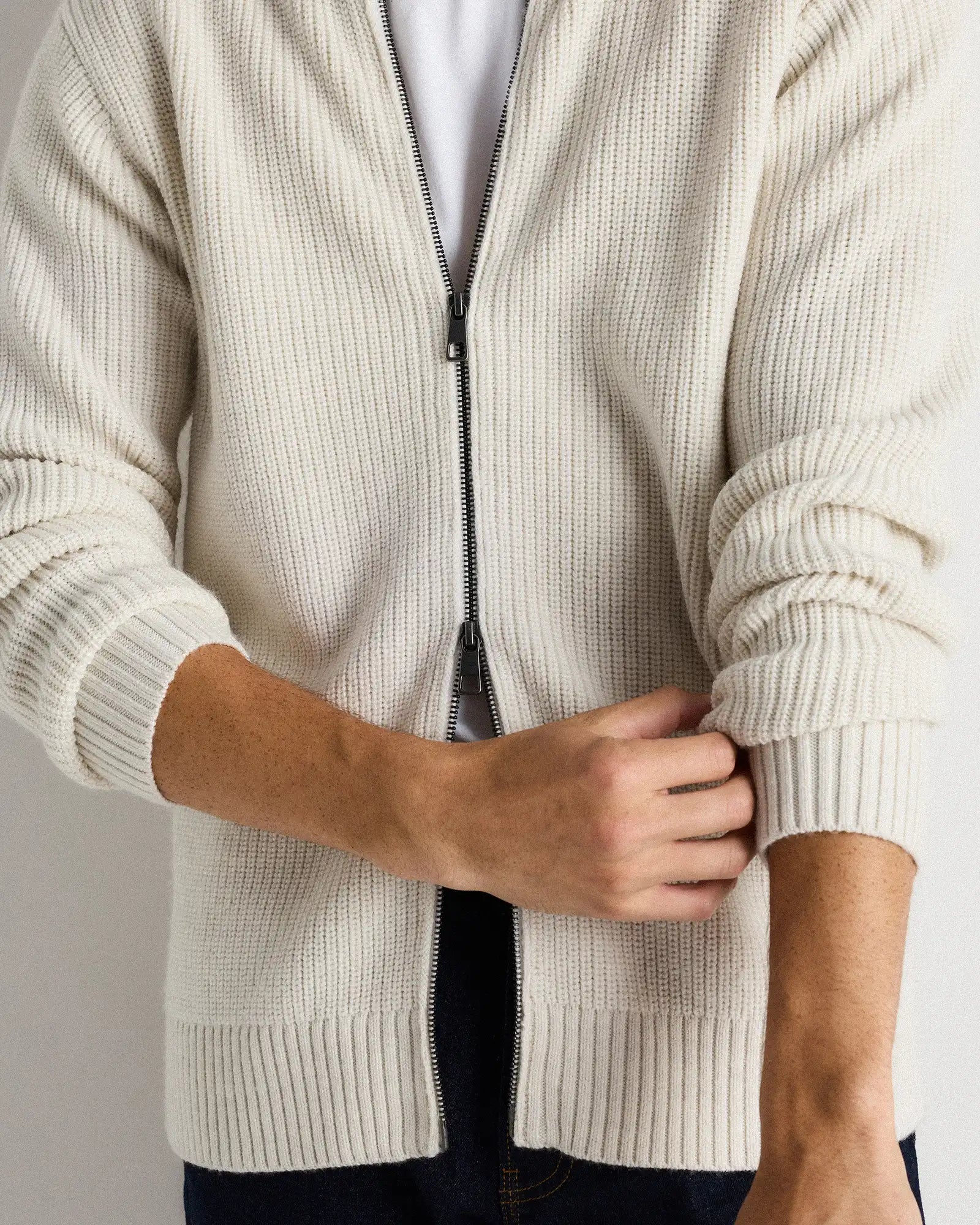 Australian Merino Wool Full Zip Sweater