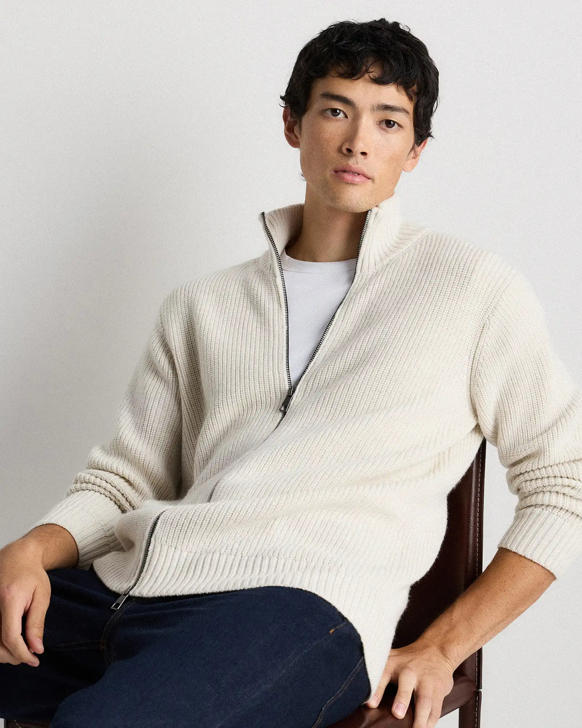Australian Merino Wool Full Zip Sweater