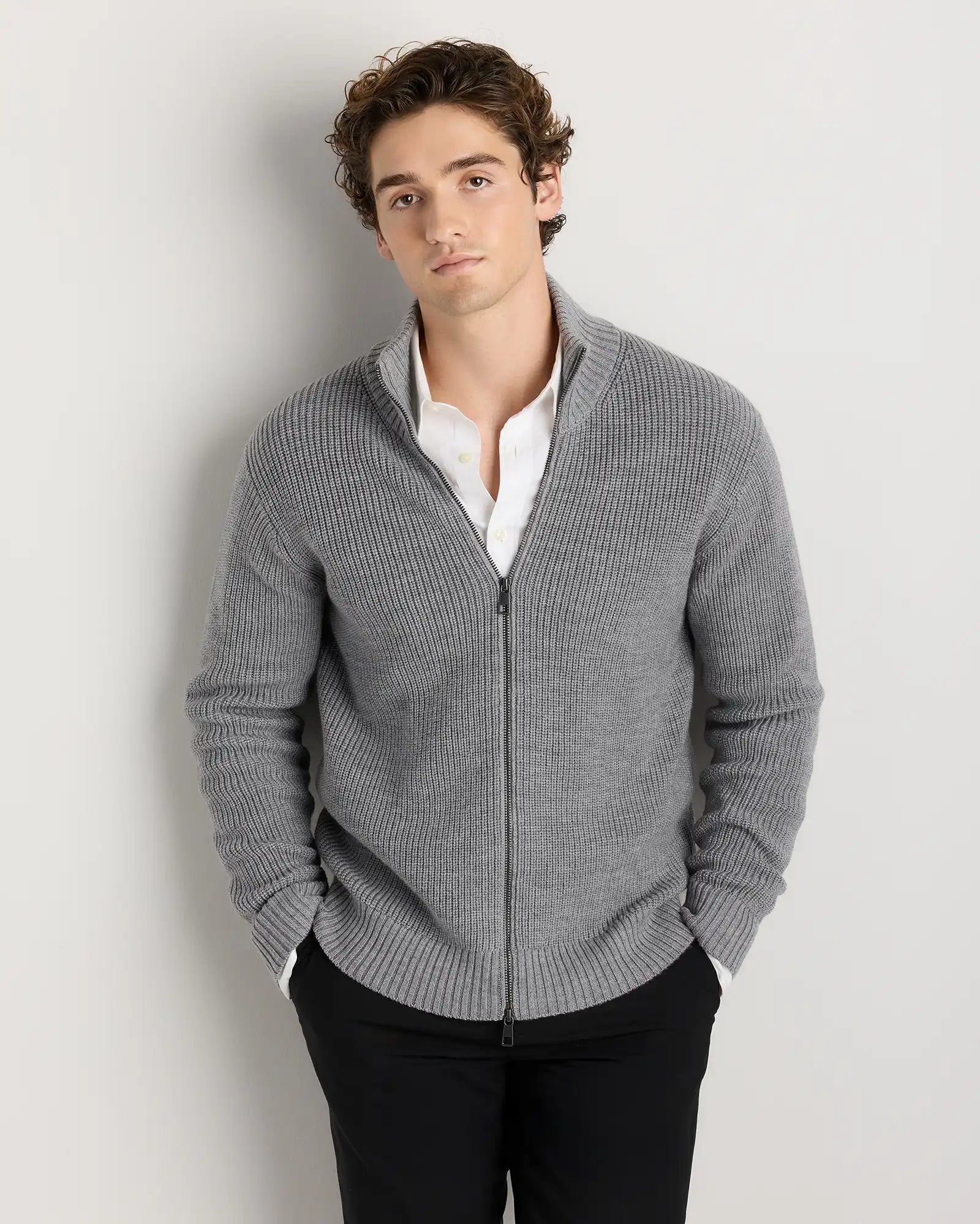 Australian Merino Wool Full Zip Sweater