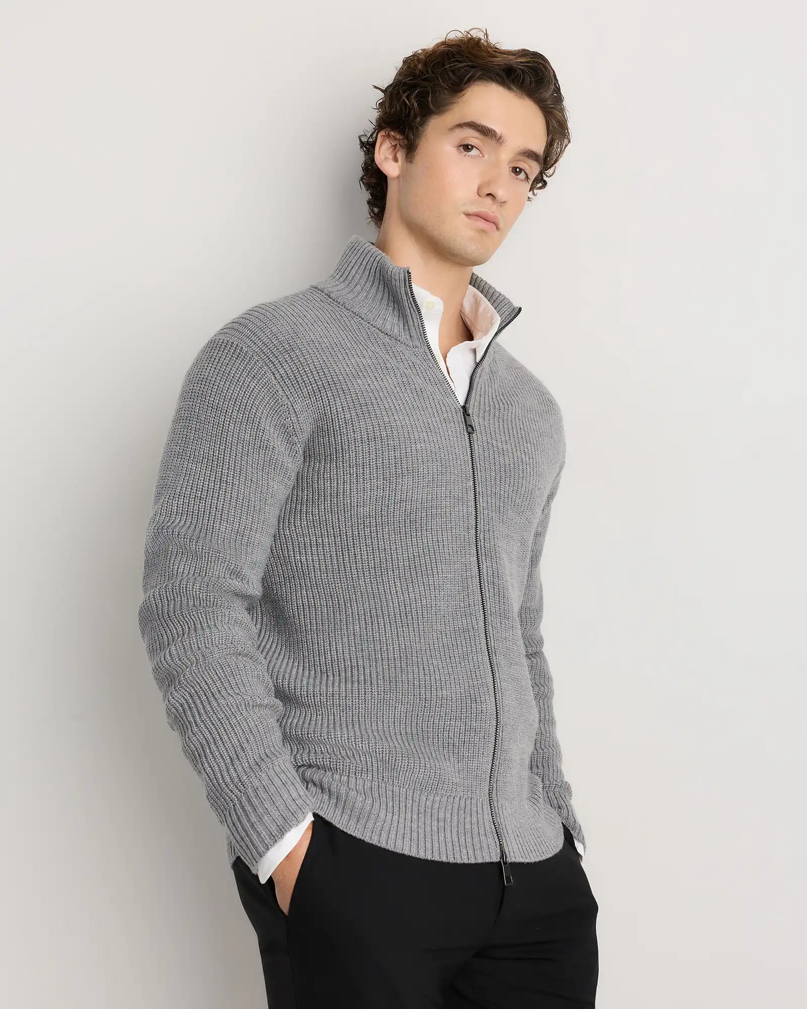 Australian Merino Wool Full Zip Sweater