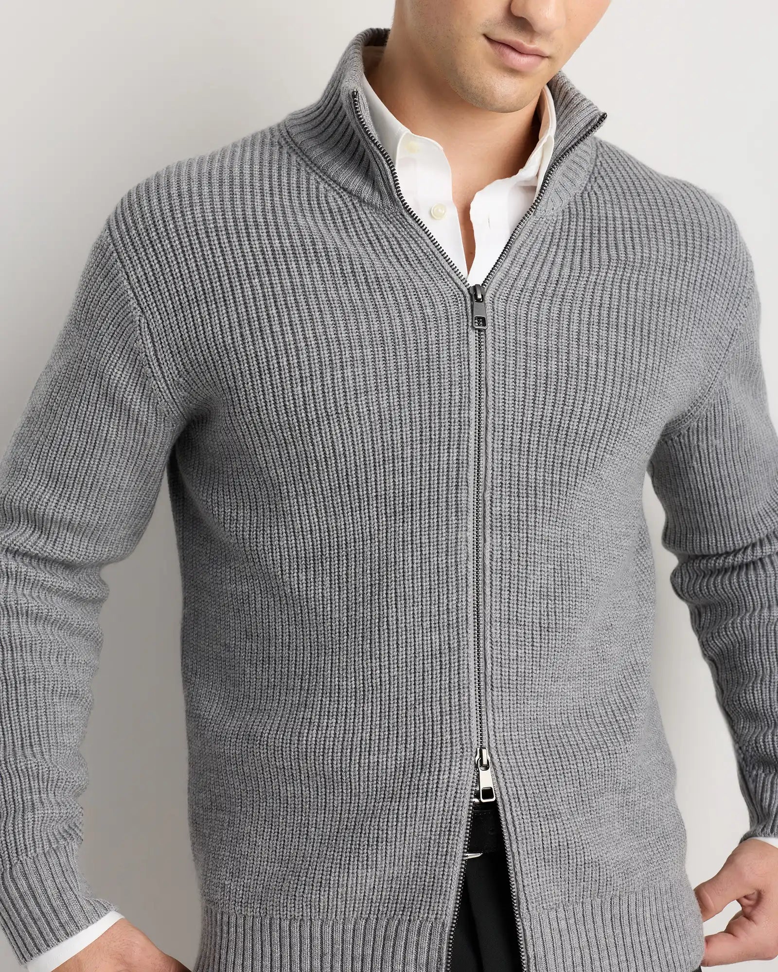 Australian Merino Wool Full Zip Sweater