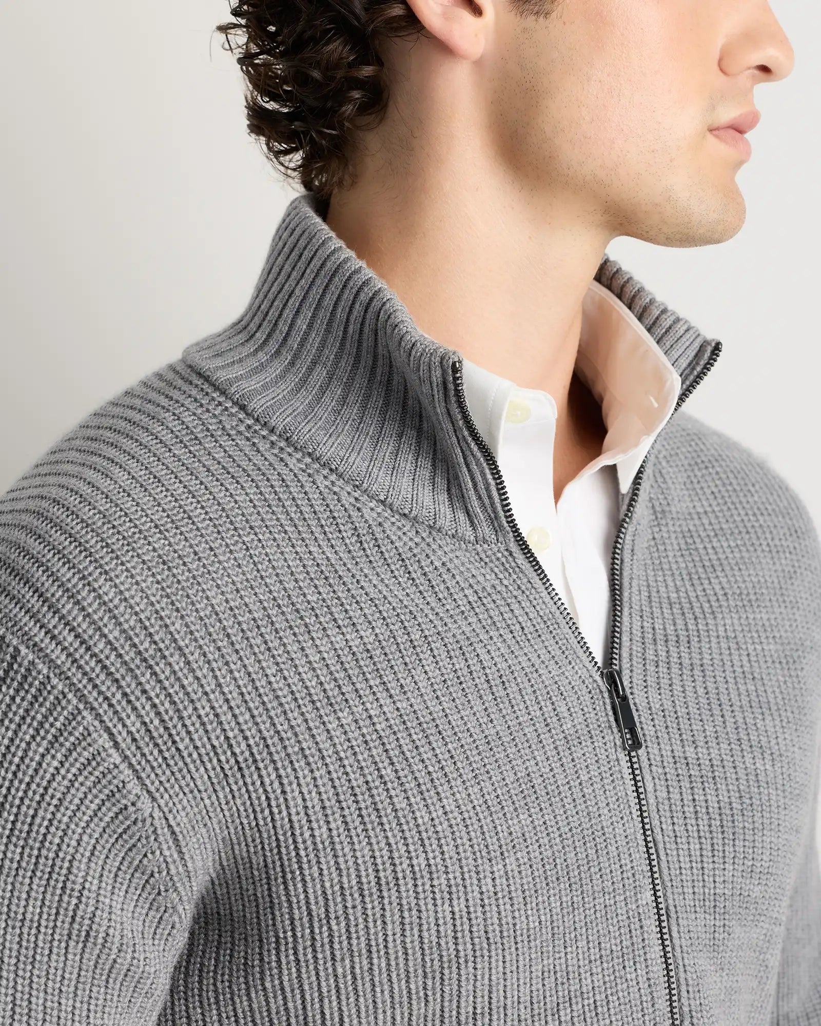 Australian Merino Wool Full Zip Sweater