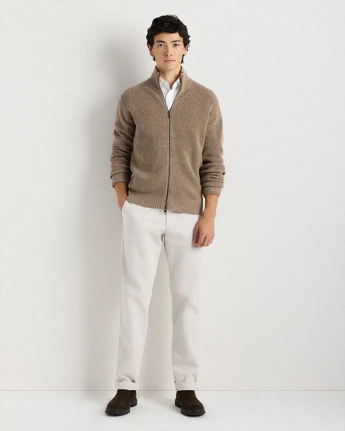 Australian Merino Wool Full Zip Sweater