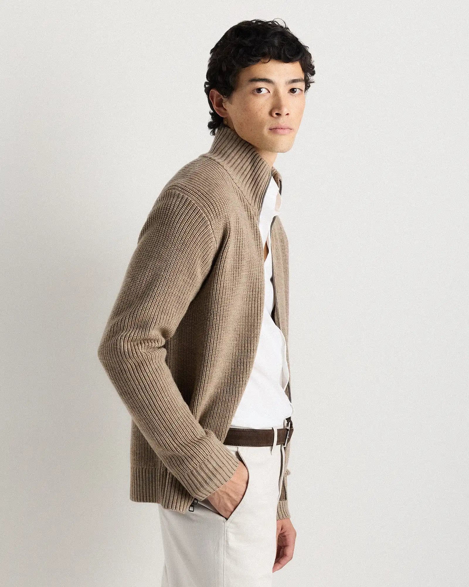 Australian Merino Wool Full Zip Sweater