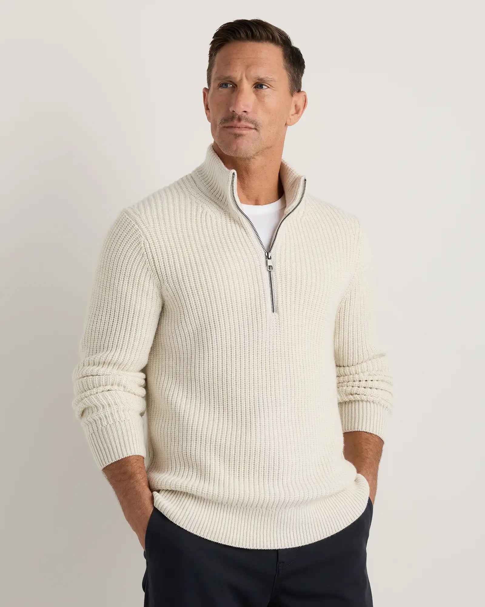 Australian Merino Wool Half Zip Sweater