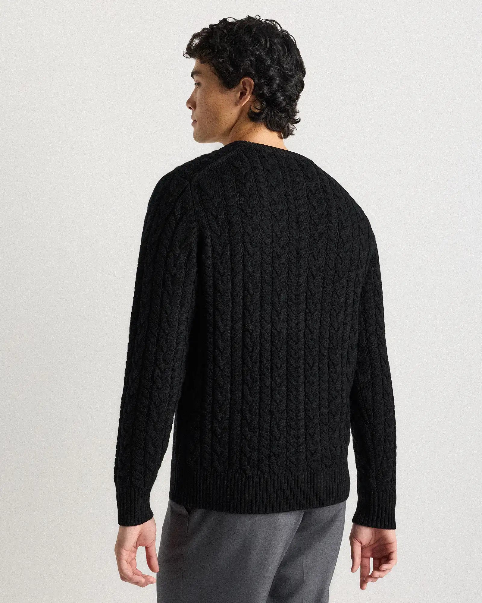 Australian Merino Wool Cable Crewneck Sweater