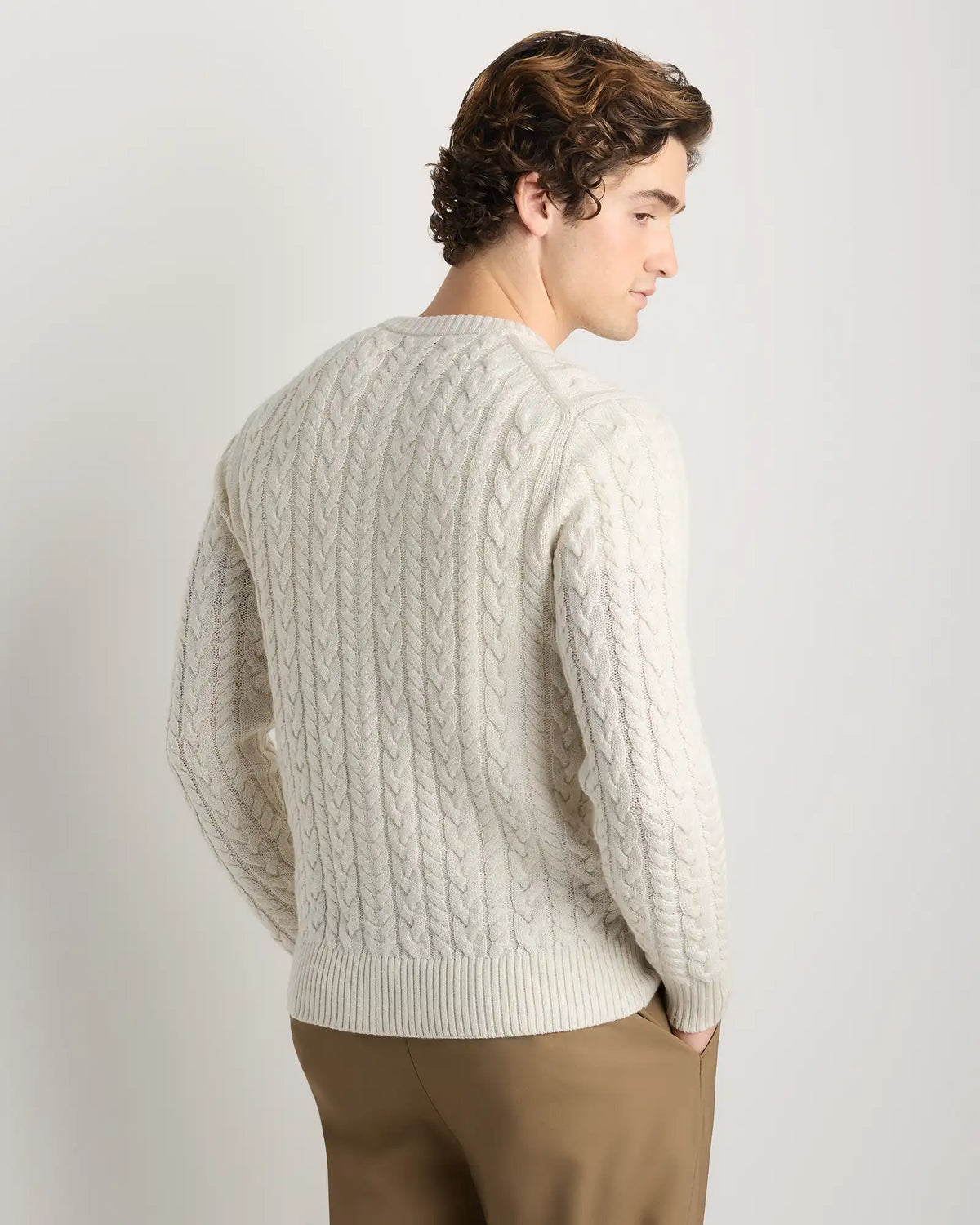 Australian Merino Wool Cable Crewneck Sweater