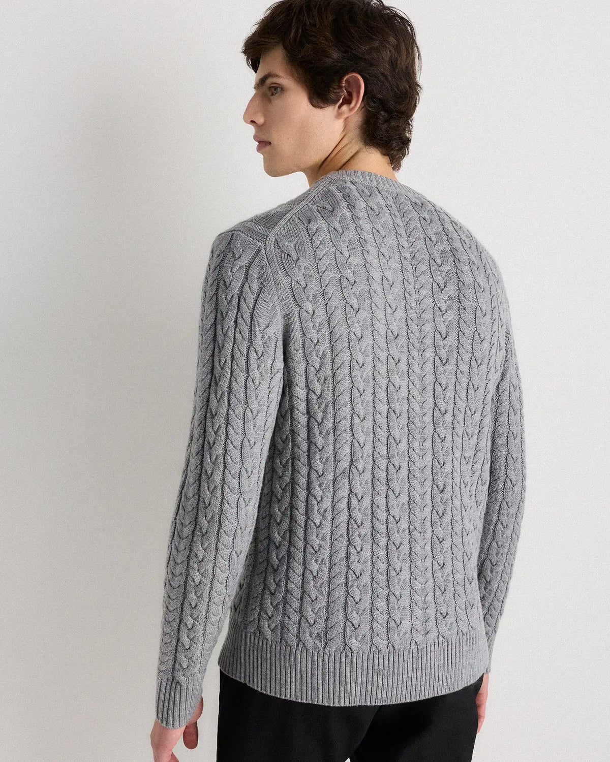 Australian Merino Wool Cable Crewneck Sweater