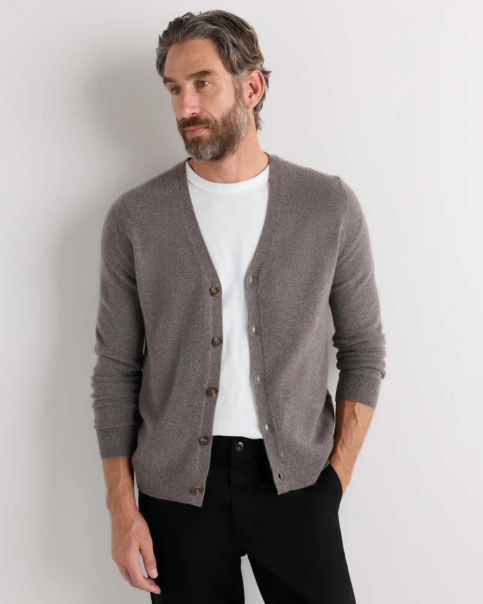 Mongolian Cashmere Cardigan Sweater